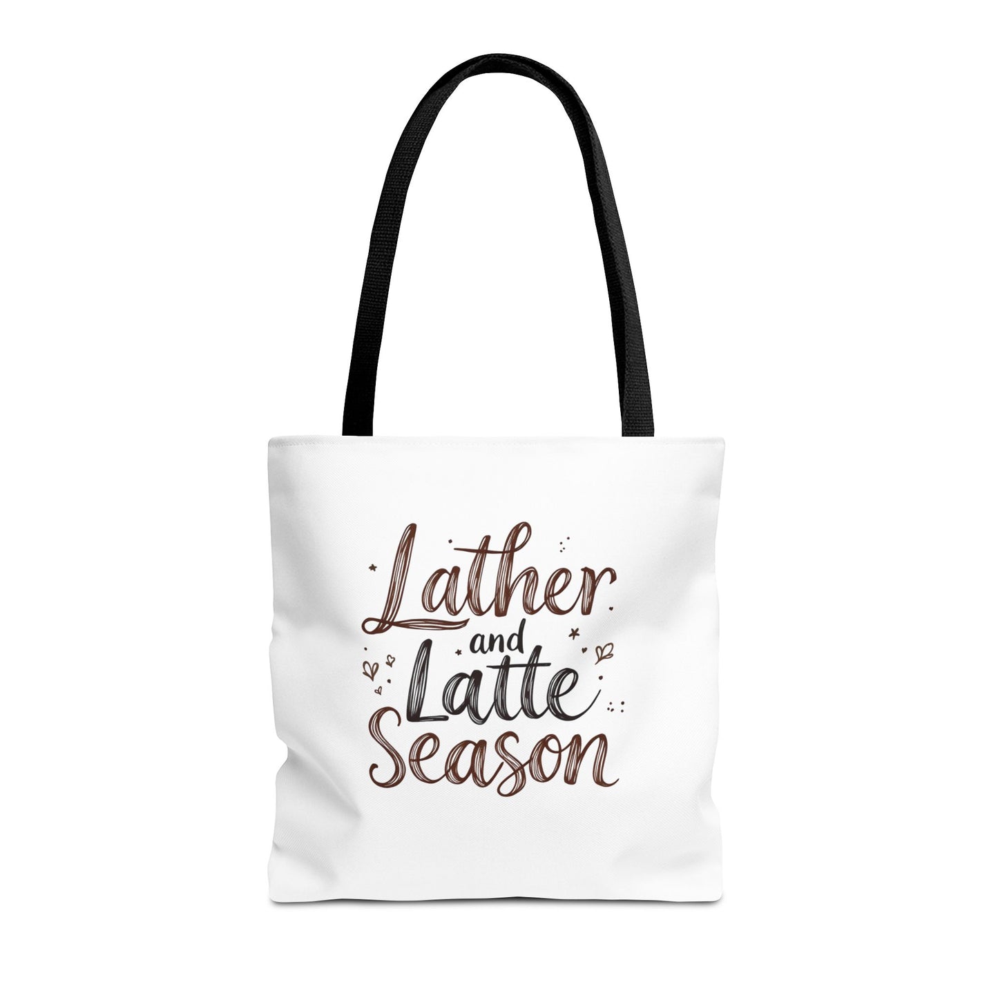 Lather and Latte Season Cute Tote Bag (AOP) Small Soap Business Merch