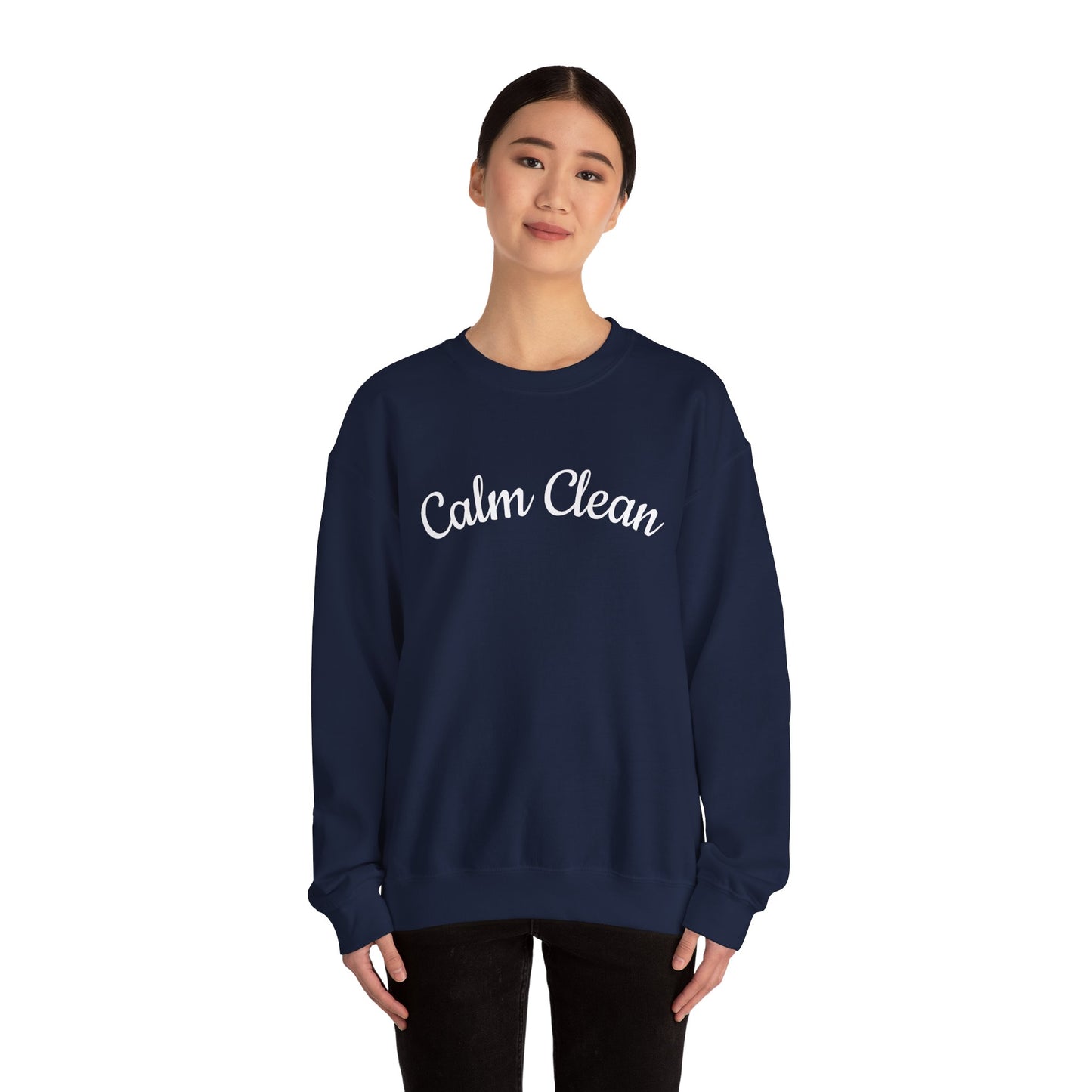 Calm Clean Unisex Crewneck Sweatshirt | Cozy Apparel, Relaxed Fit, Ideal Gift, Minimalist Style, Everyday Comfort