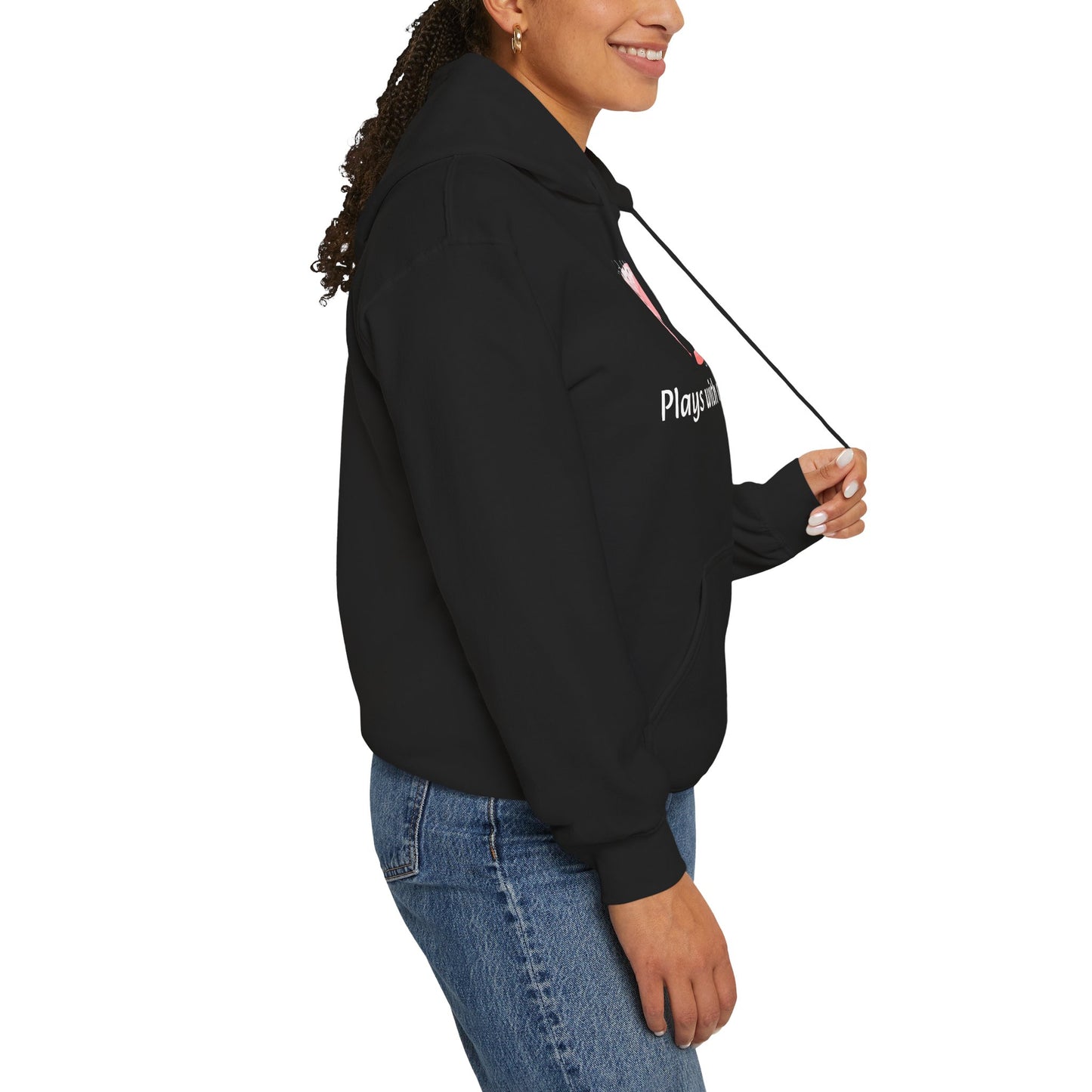 Cozy Unisex Hooded Sweatshirt with Playful Design, Casual Comfort, Gift for Friends, Homewear, Lounge Apparel