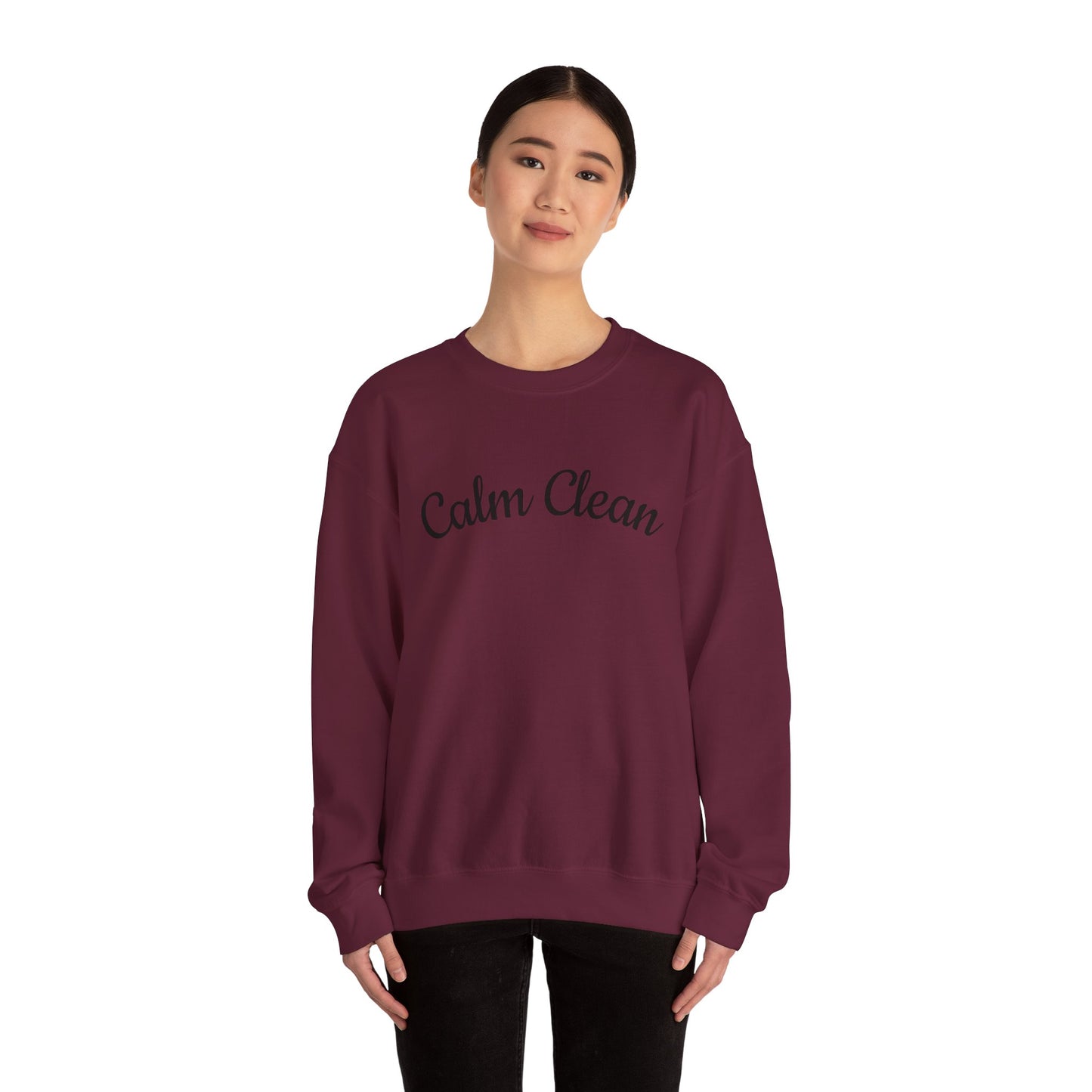 Calm Clean Unisex Crewneck Sweatshirt | Cozy Apparel, Relaxed Fit, Ideal Gift, Minimalist Style, Everyday Comfort