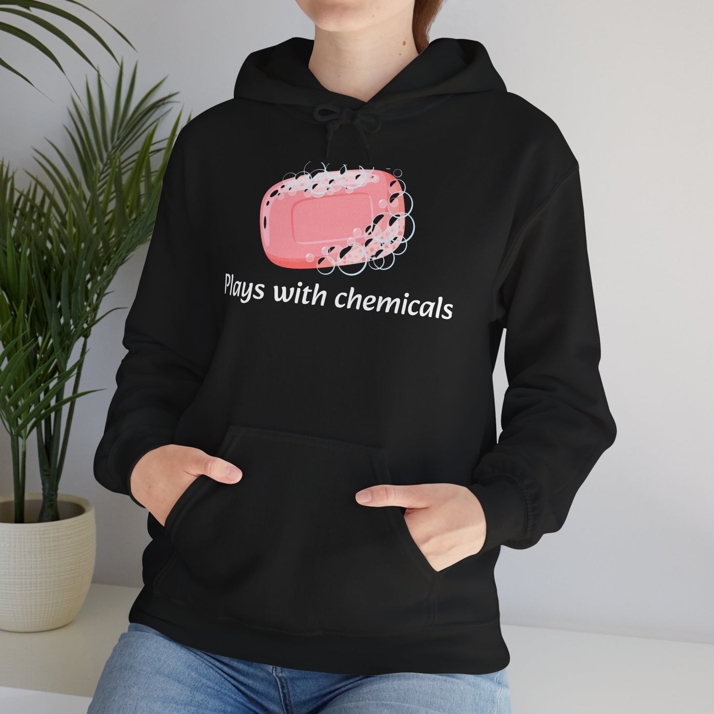 Cozy Unisex Hooded Sweatshirt with Playful Design, Casual Comfort, Gift for Friends, Homewear, Lounge Apparel