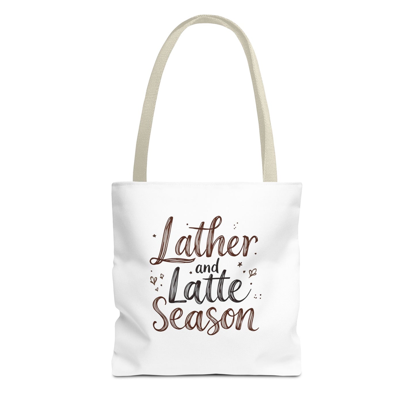 Lather and Latte Season Cute Tote Bag (AOP) Small Soap Business Merch