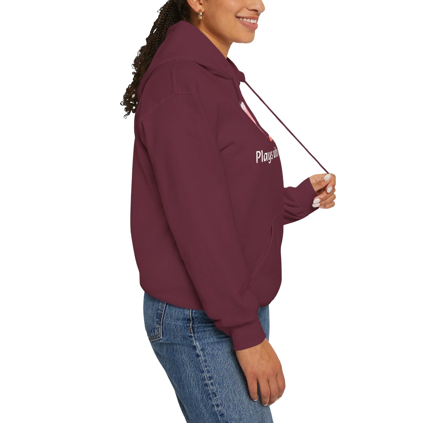 Cozy Unisex Hooded Sweatshirt with Playful Design, Casual Comfort, Gift for Friends, Homewear, Lounge Apparel