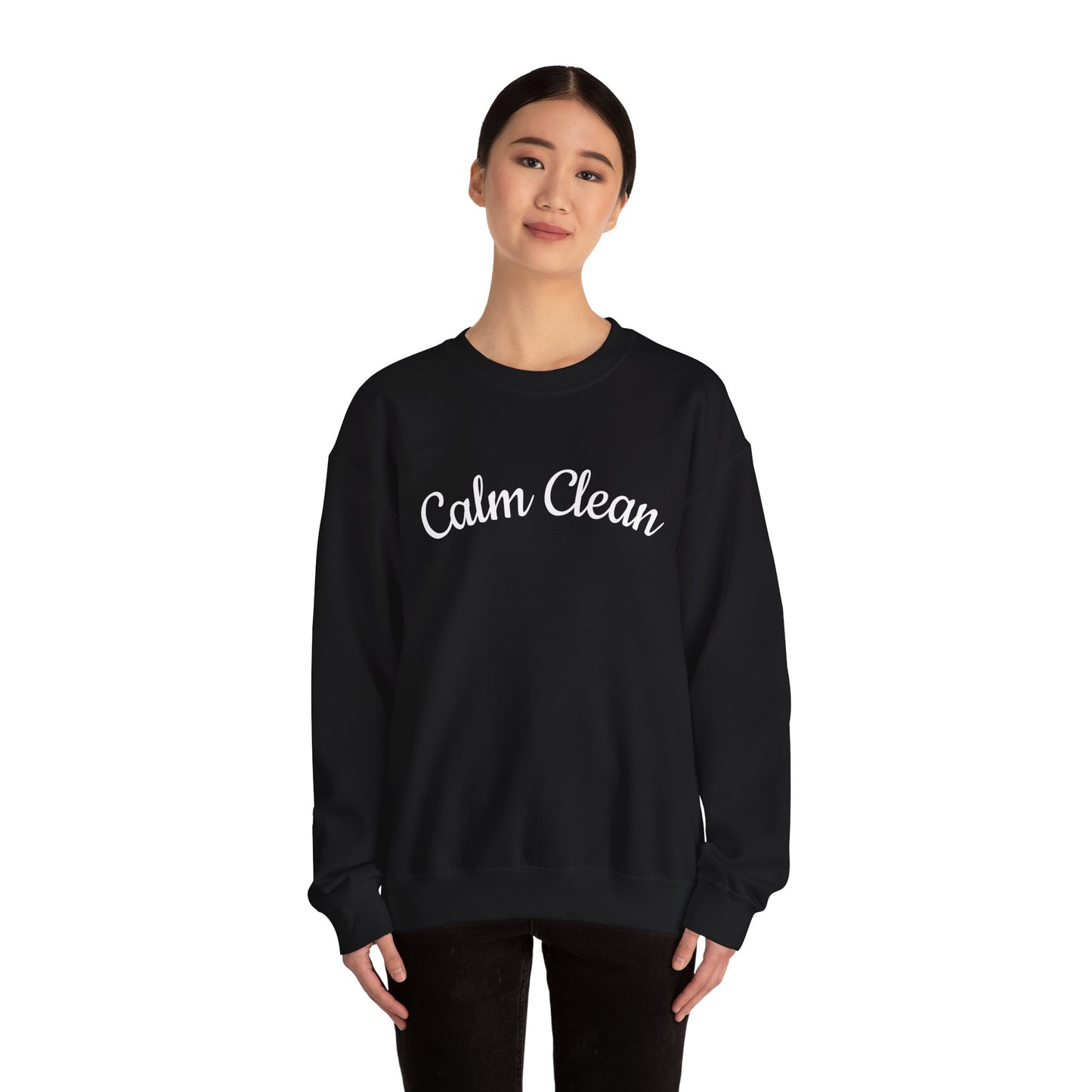 Calm Clean Unisex Crewneck Sweatshirt | Cozy Apparel, Relaxed Fit, Ideal Gift, Minimalist Style, Everyday Comfort