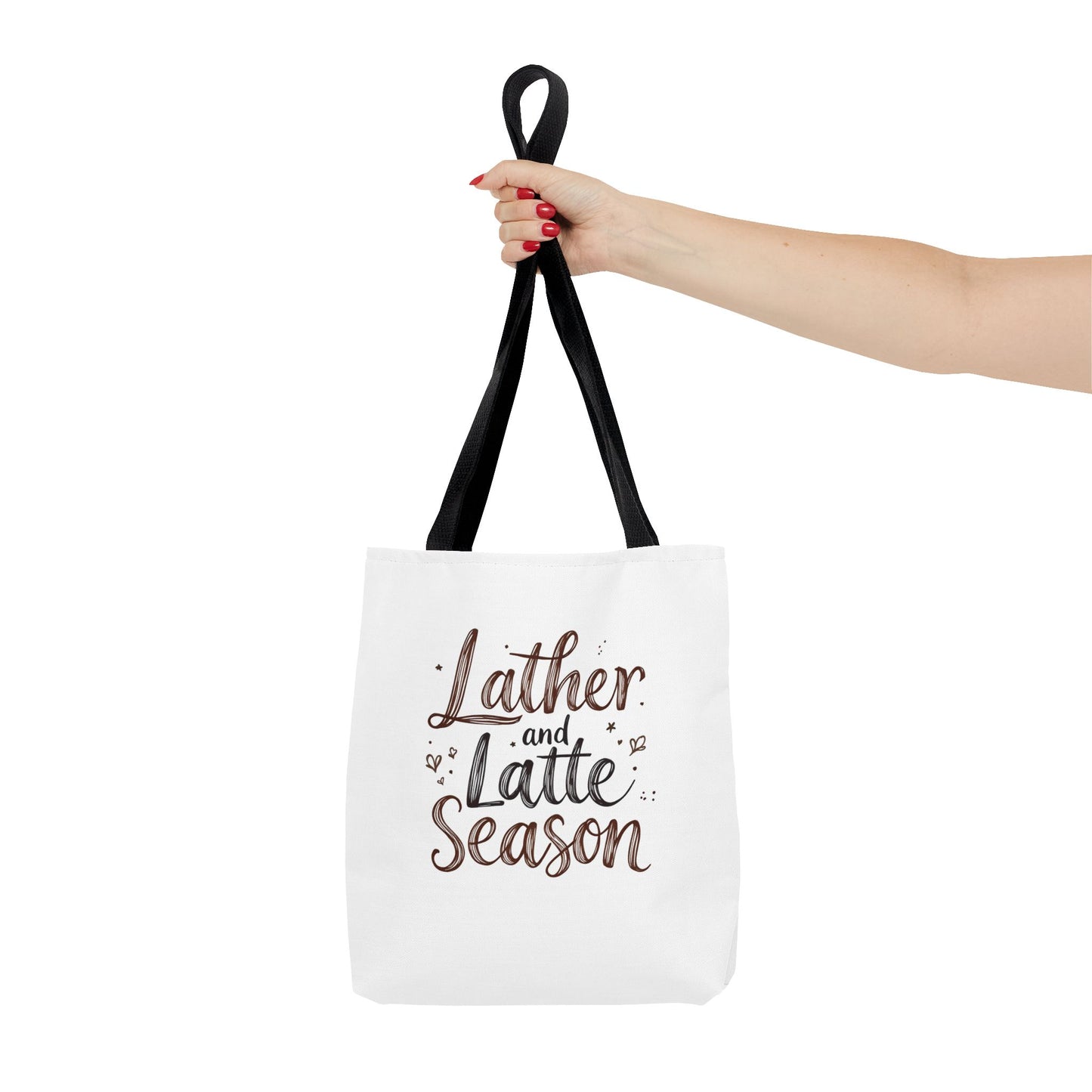 Lather and Latte Season Cute Tote Bag (AOP) Small Soap Business Merch