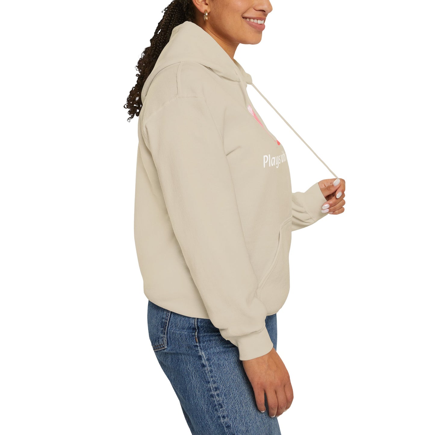 Cozy Unisex Hooded Sweatshirt with Playful Design, Casual Comfort, Gift for Friends, Homewear, Lounge Apparel