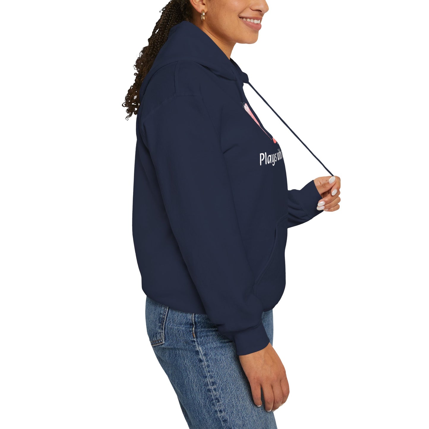 Cozy Unisex Hooded Sweatshirt with Playful Design, Casual Comfort, Gift for Friends, Homewear, Lounge Apparel