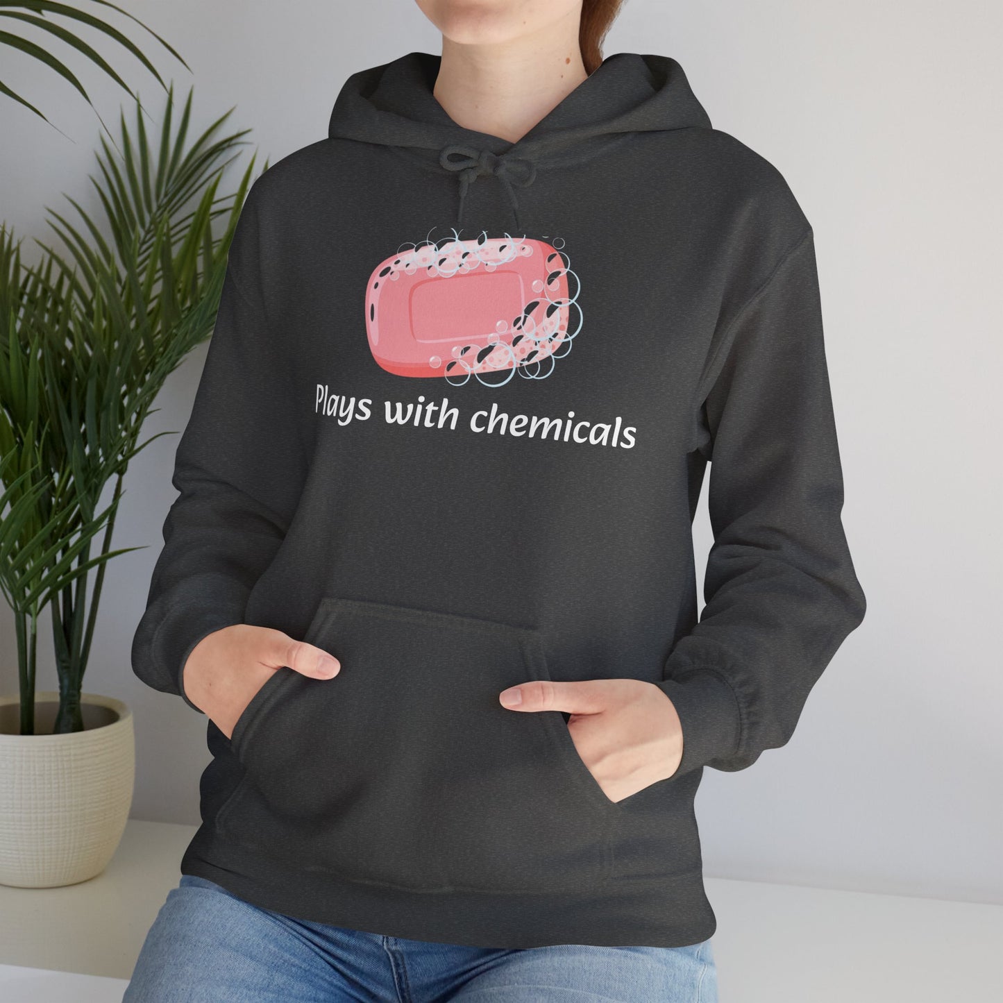 Cozy Unisex Hooded Sweatshirt with Playful Design, Casual Comfort, Gift for Friends, Homewear, Lounge Apparel