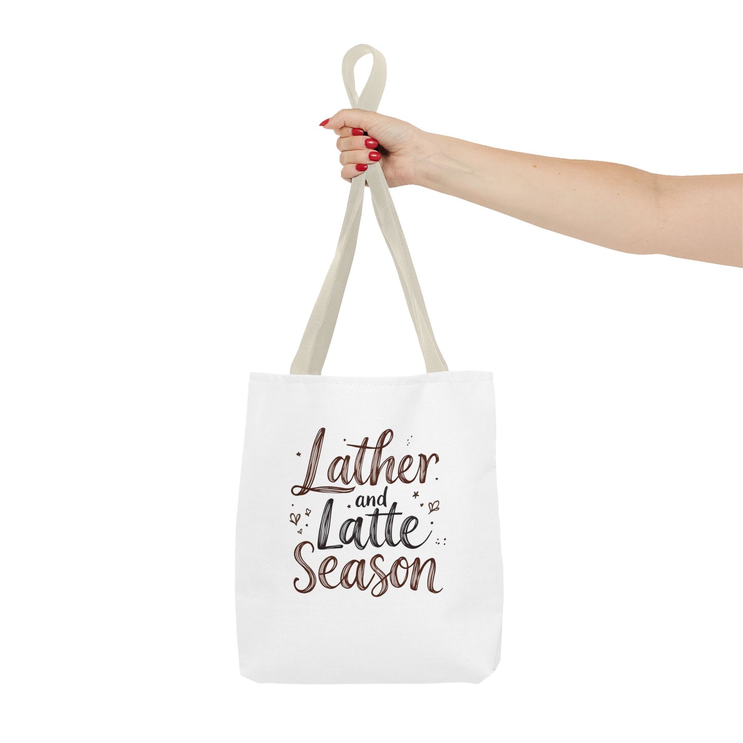 Lather and Latte Season Cute Tote Bag (AOP) Small Soap Business Merch