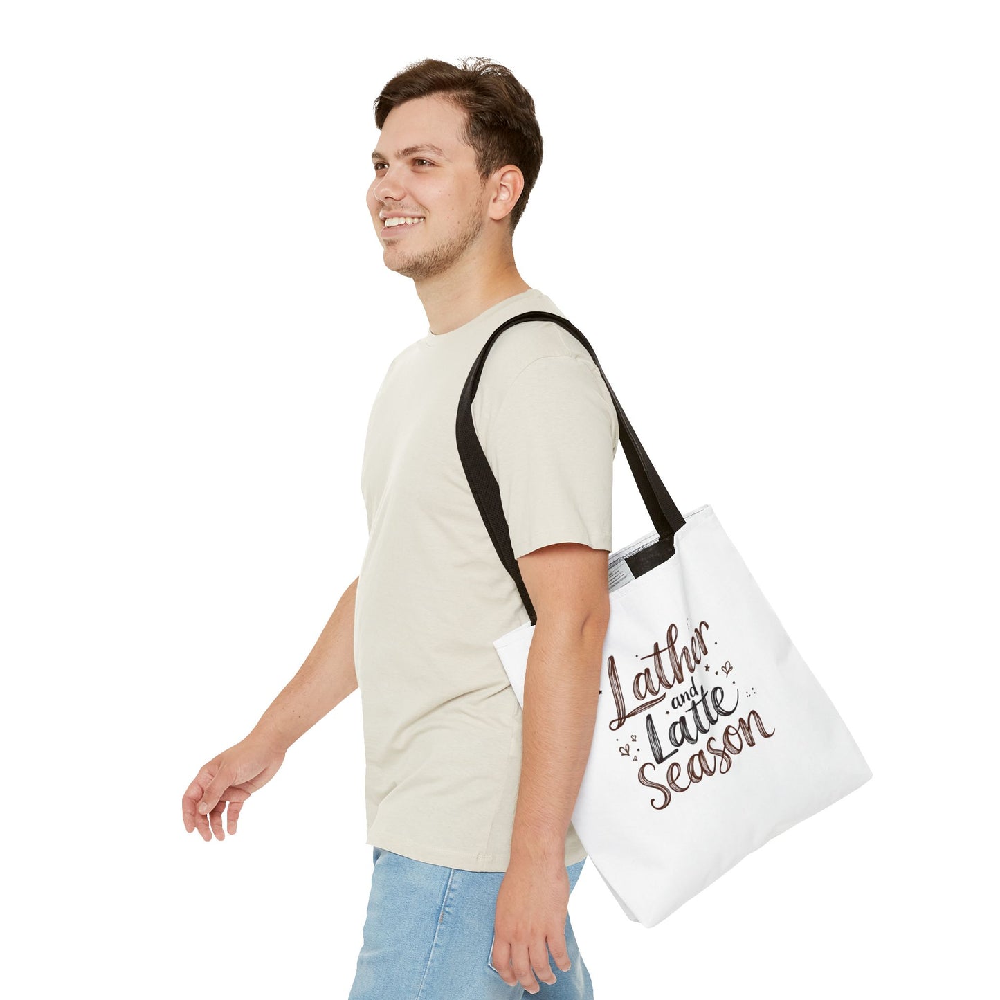 Lather and Latte Season Cute Tote Bag (AOP) Small Soap Business Merch