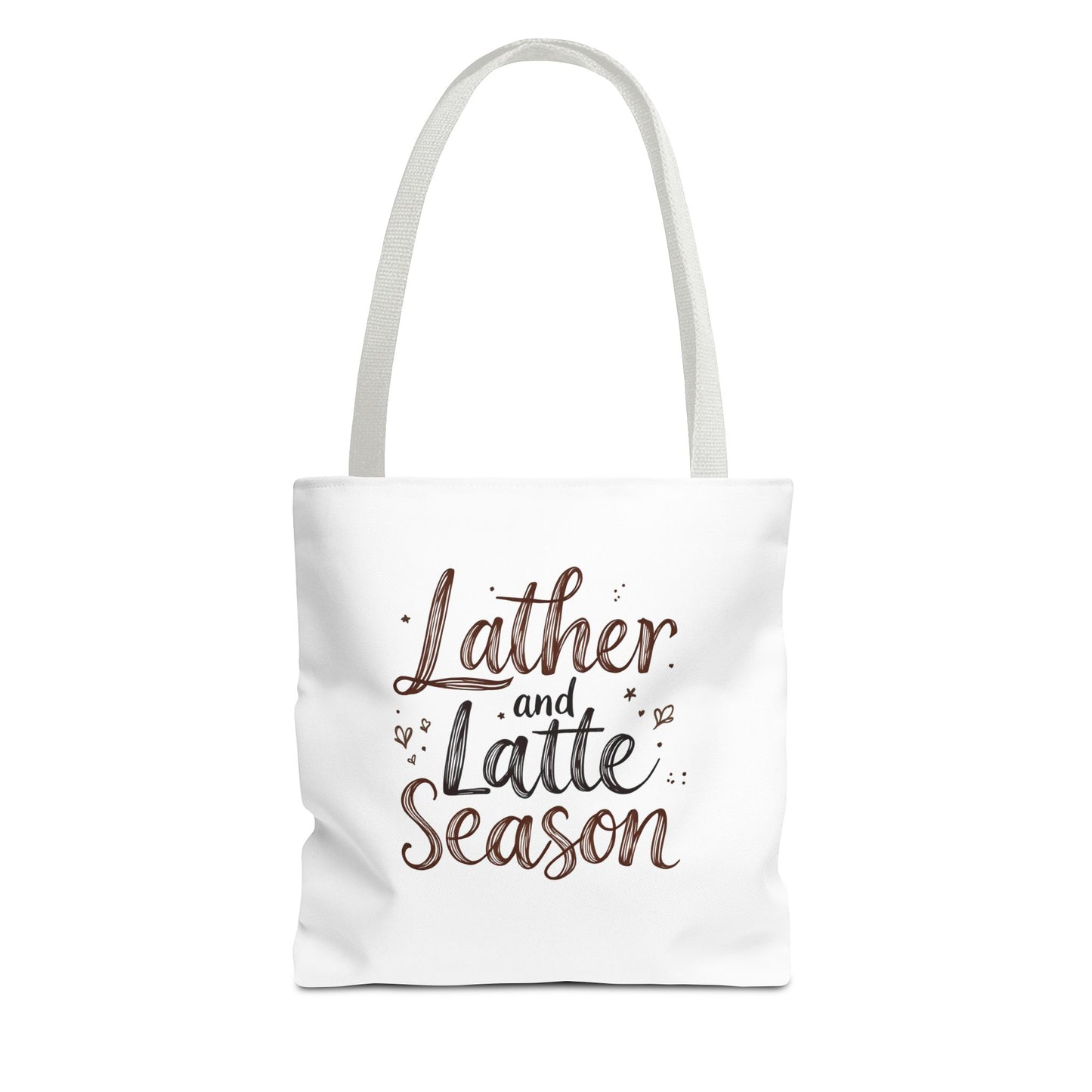 Lather and Latte Season Cute Tote Bag (AOP) Small Soap Business Merch