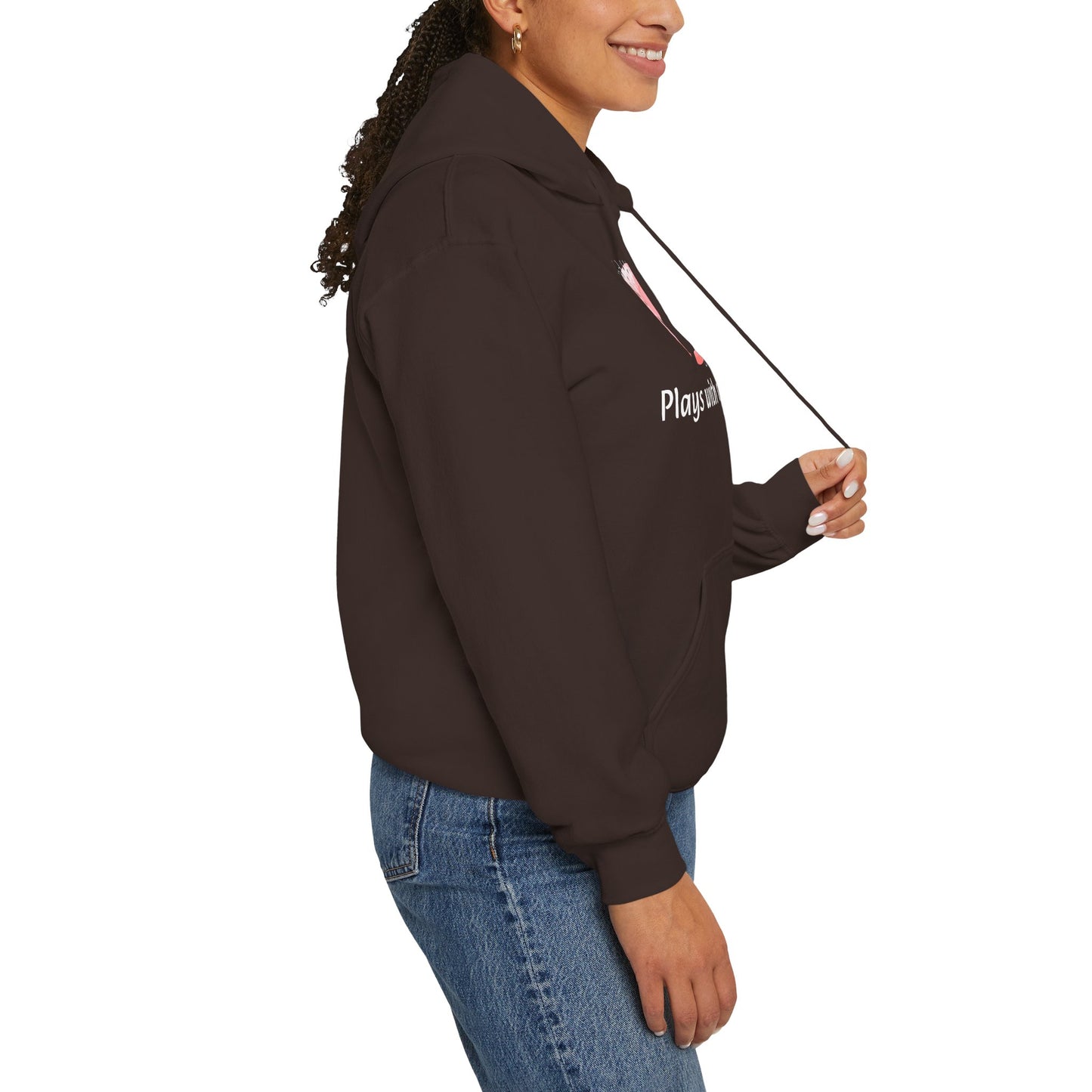 Cozy Unisex Hooded Sweatshirt with Playful Design, Casual Comfort, Gift for Friends, Homewear, Lounge Apparel