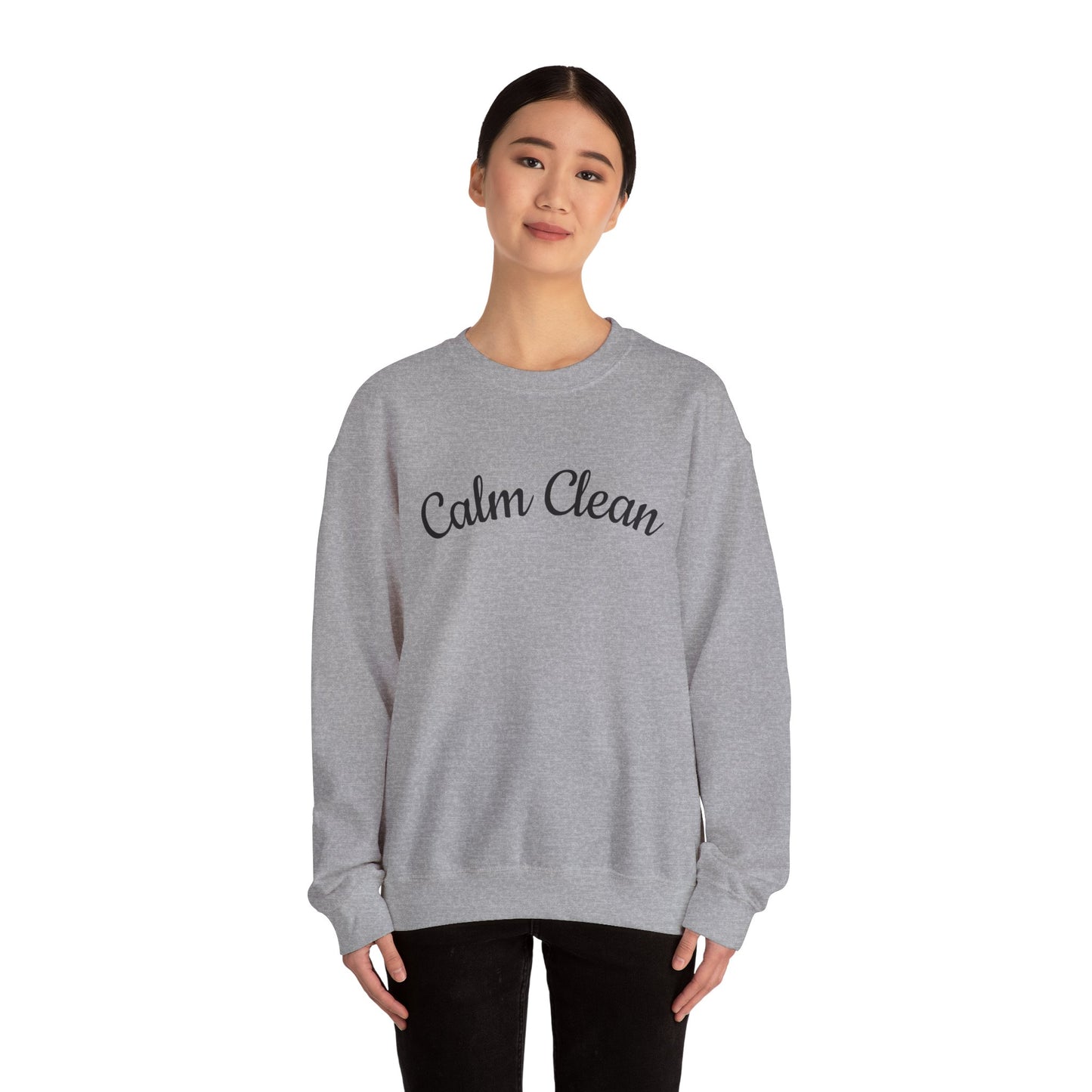 Calm Clean Unisex Crewneck Sweatshirt | Cozy Apparel, Relaxed Fit, Ideal Gift, Minimalist Style, Everyday Comfort