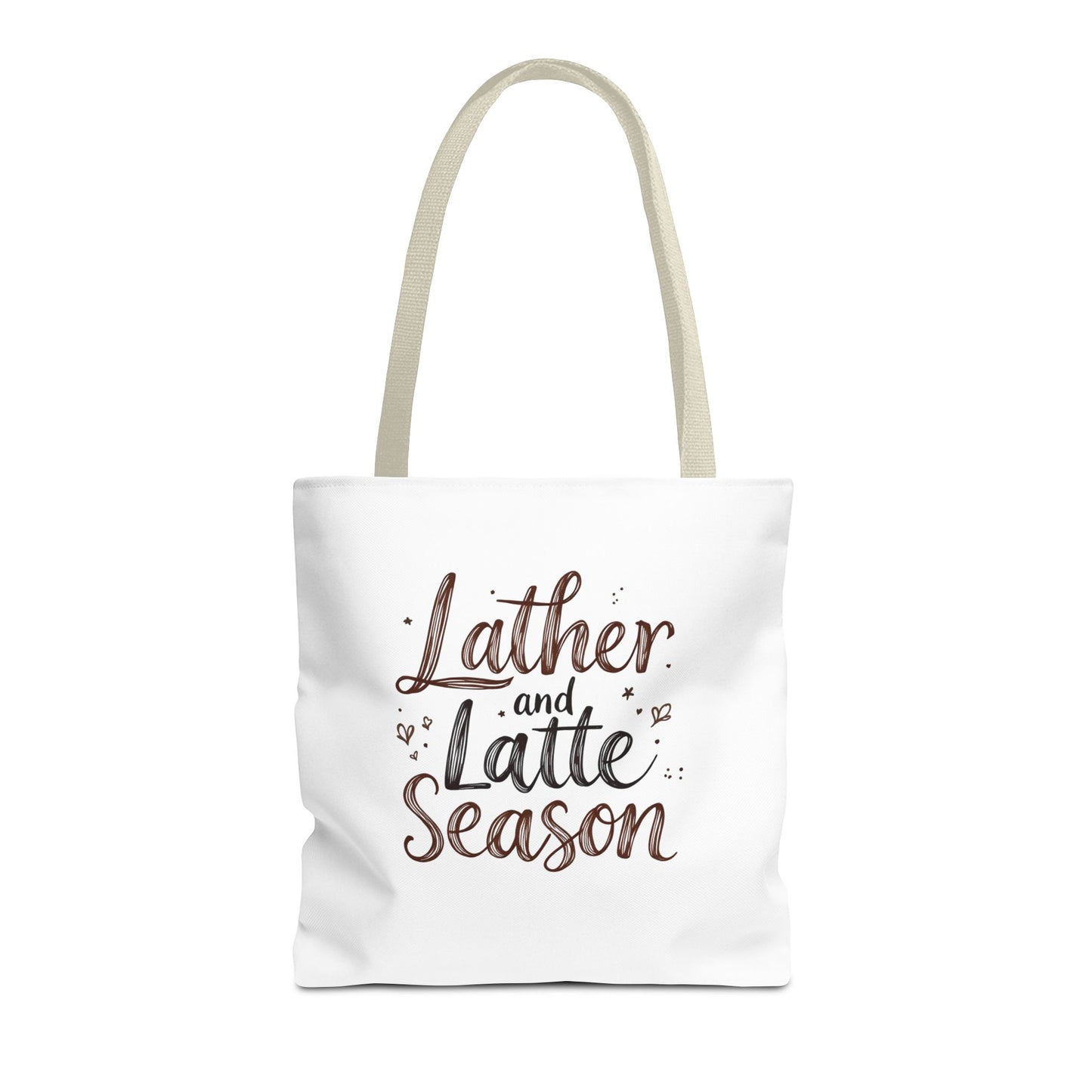 Lather and Latte Season Cute Tote Bag (AOP) Small Soap Business Merch
