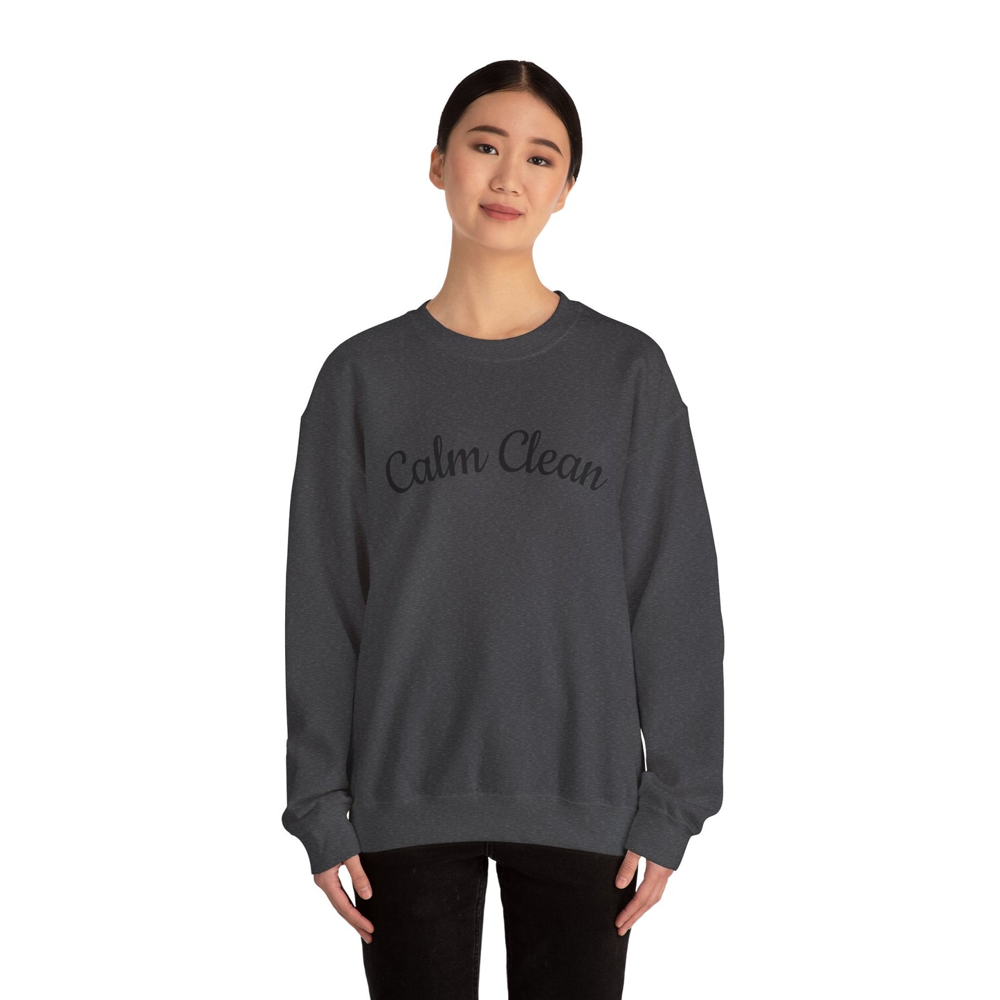 Calm Clean Unisex Crewneck Sweatshirt | Cozy Apparel, Relaxed Fit, Ideal Gift, Minimalist Style, Everyday Comfort