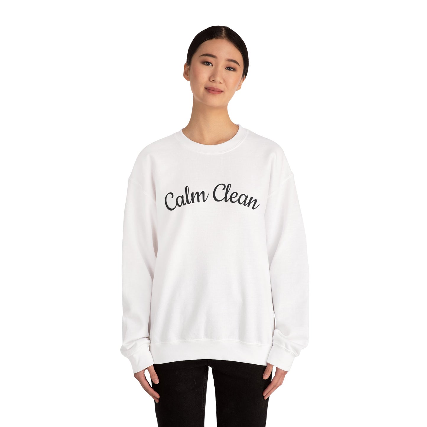 Calm Clean Unisex Crewneck Sweatshirt | Cozy Apparel, Relaxed Fit, Ideal Gift, Minimalist Style, Everyday Comfort