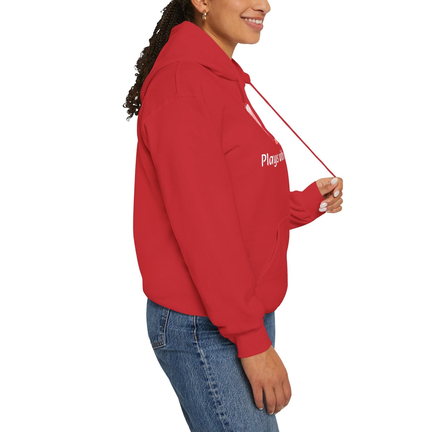 Cozy Unisex Hooded Sweatshirt with Playful Design, Casual Comfort, Gift for Friends, Homewear, Lounge Apparel