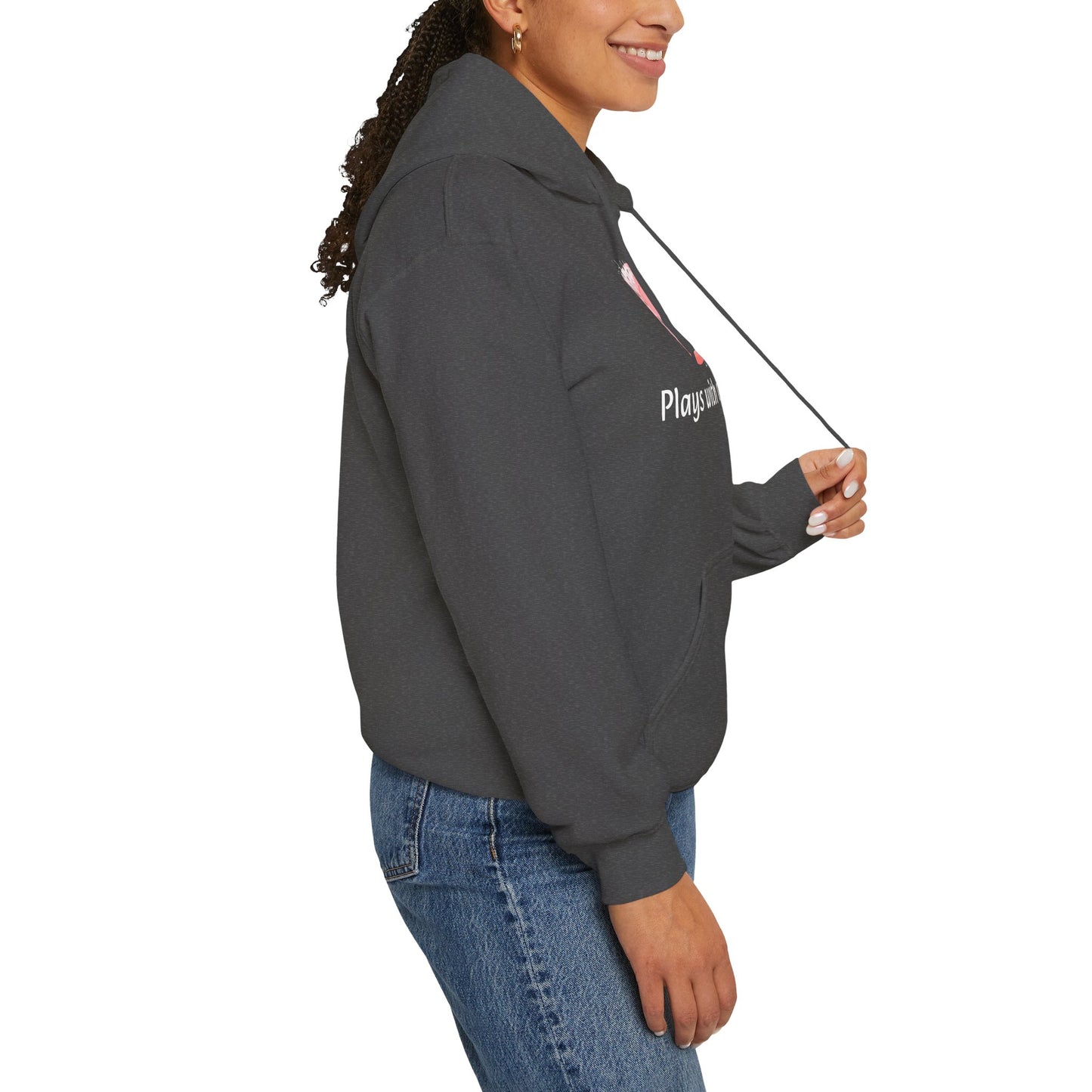 Cozy Unisex Hooded Sweatshirt with Playful Design, Casual Comfort, Gift for Friends, Homewear, Lounge Apparel