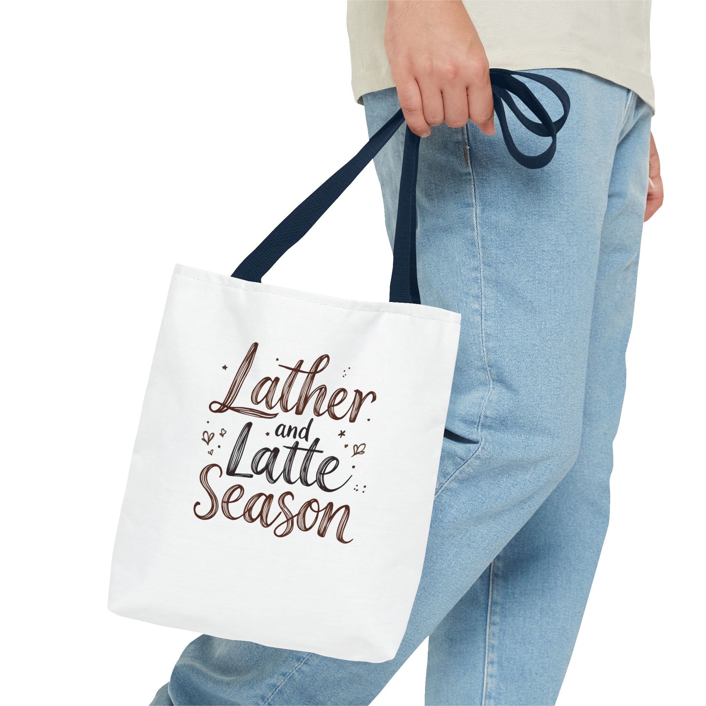 Lather and Latte Season Cute Tote Bag (AOP) Small Soap Business Merch