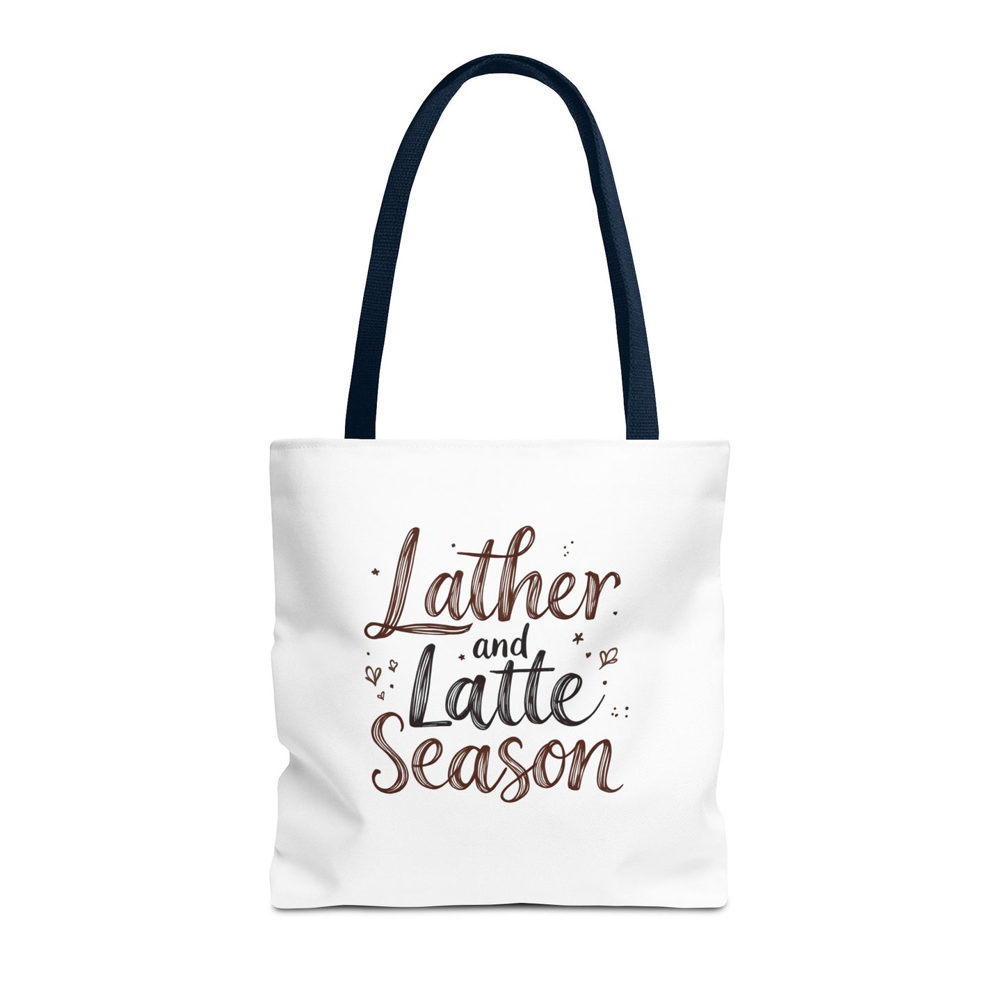 Lather and Latte Season Cute Tote Bag (AOP) Small Soap Business Merch
