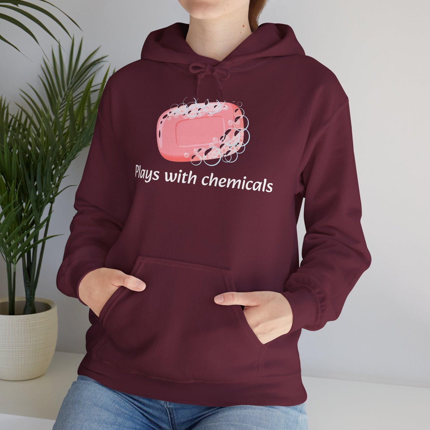Cozy Unisex Hooded Sweatshirt with Playful Design, Casual Comfort, Gift for Friends, Homewear, Lounge Apparel