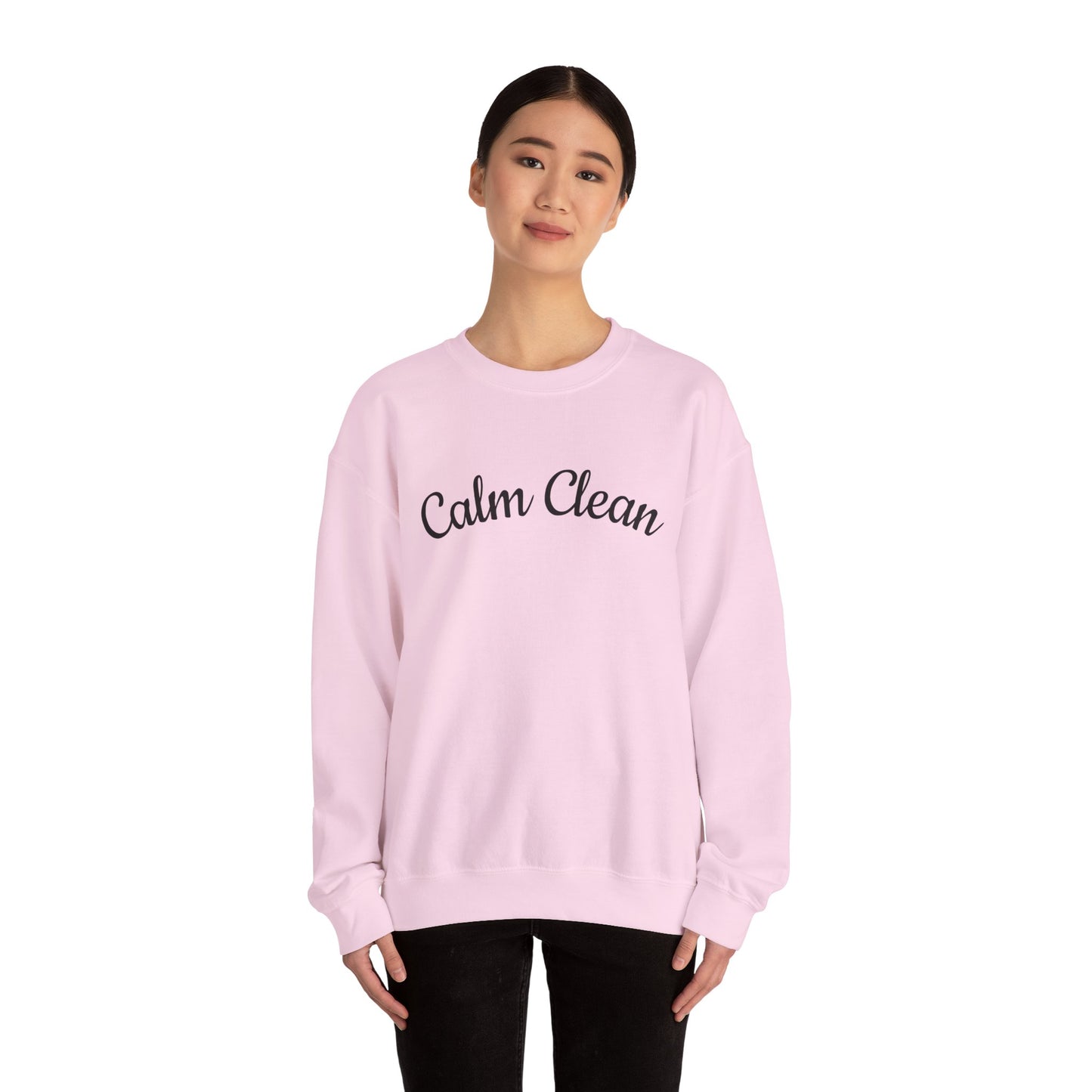 Calm Clean Unisex Crewneck Sweatshirt | Cozy Apparel, Relaxed Fit, Ideal Gift, Minimalist Style, Everyday Comfort