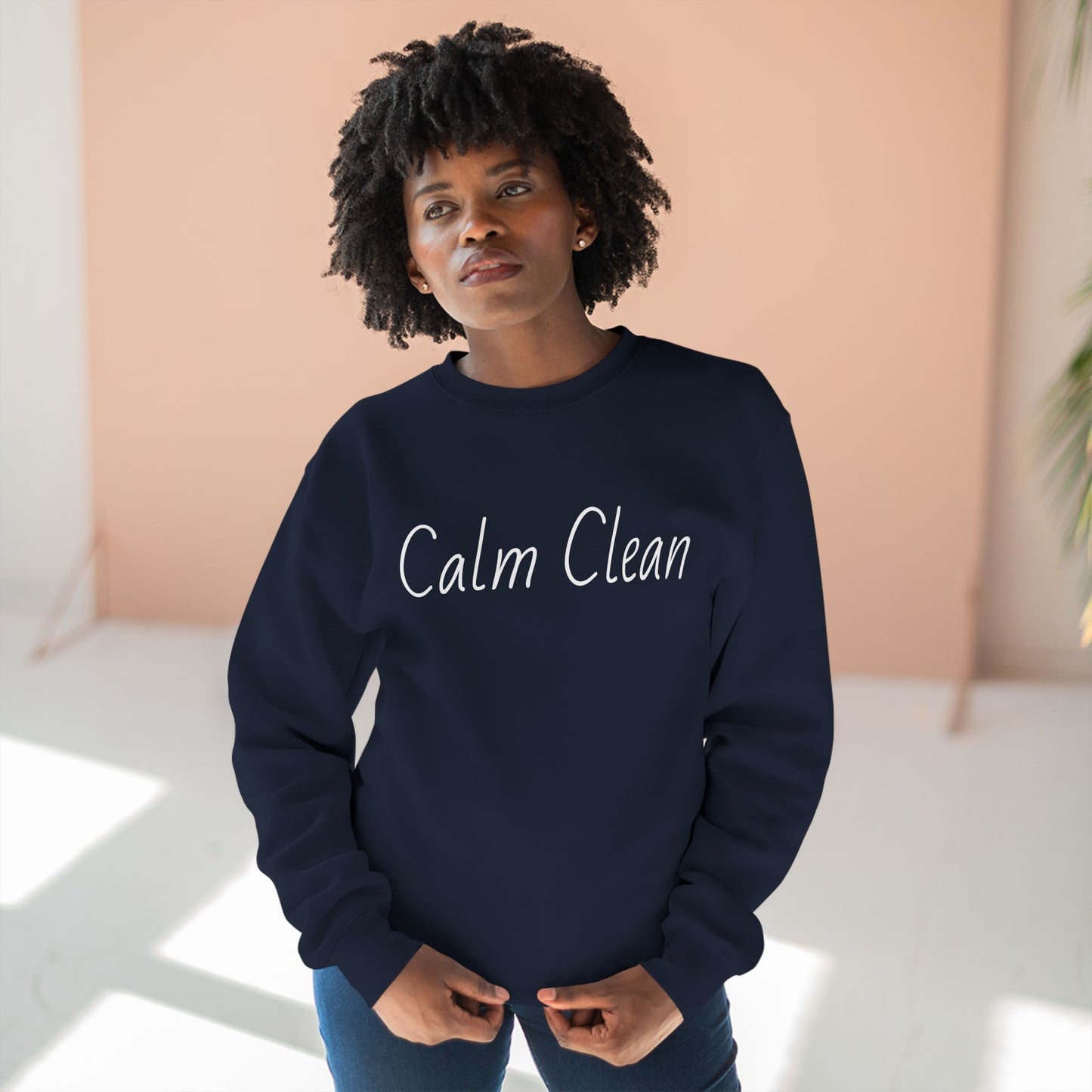 Calm Clean Unisex Crewneck Sweatshirt | Cozy Relaxation, Perfect for Mindfulness and Casual Wear, Gift for Self-Care Lovers, Chill Days