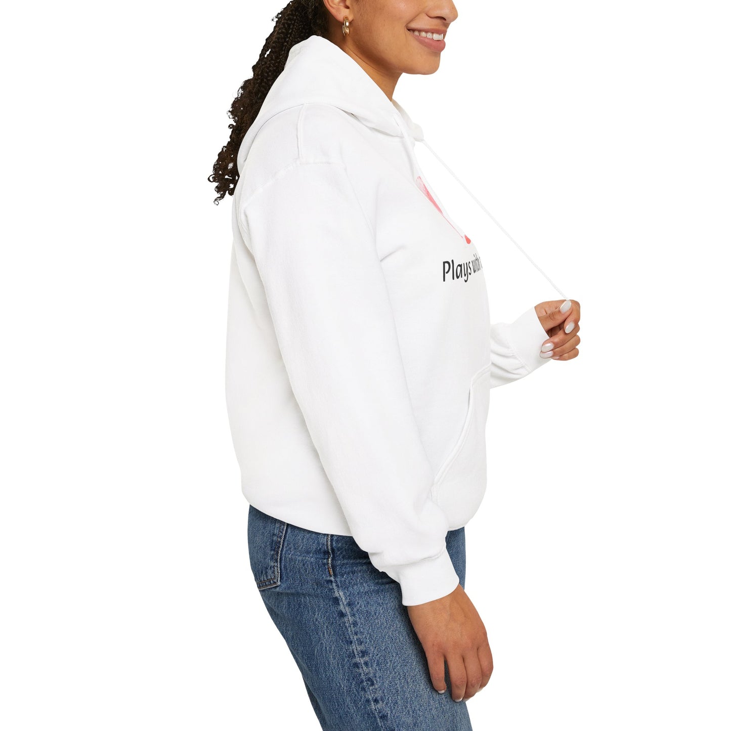 Cozy Unisex Hooded Sweatshirt with Playful Design, Casual Comfort, Gift for Friends, Homewear, Lounge Apparel