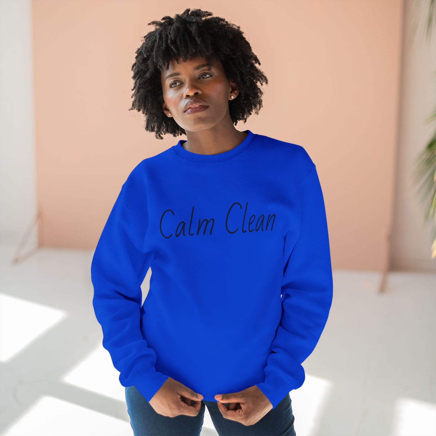 Calm Clean Unisex Crewneck Sweatshirt | Cozy Relaxation, Perfect for Mindfulness and Casual Wear, Gift for Self-Care Lovers, Chill Days