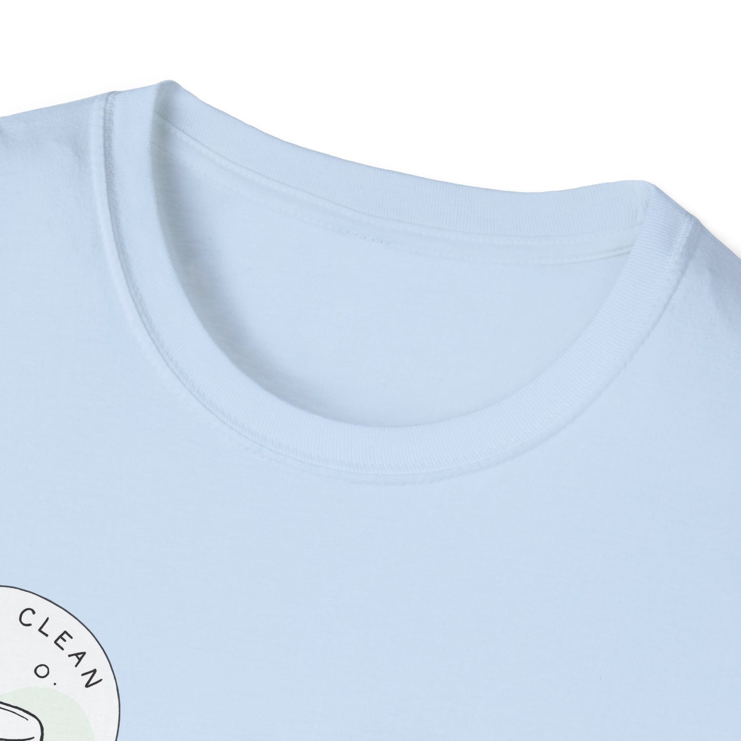 T-Shirt —Calm Clean Business Logo Front Patch & Scannable QR Code Back