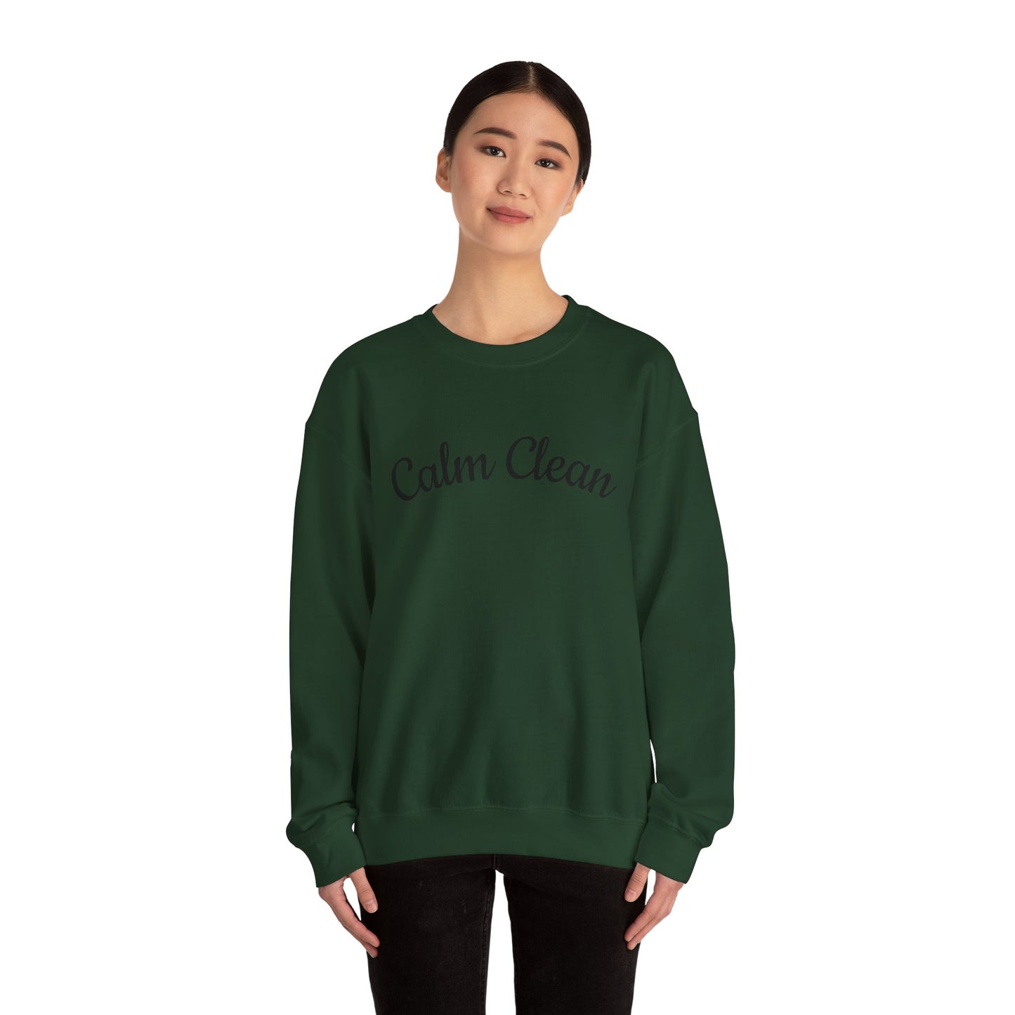 Calm Clean Unisex Crewneck Sweatshirt | Cozy Apparel, Relaxed Fit, Ideal Gift, Minimalist Style, Everyday Comfort