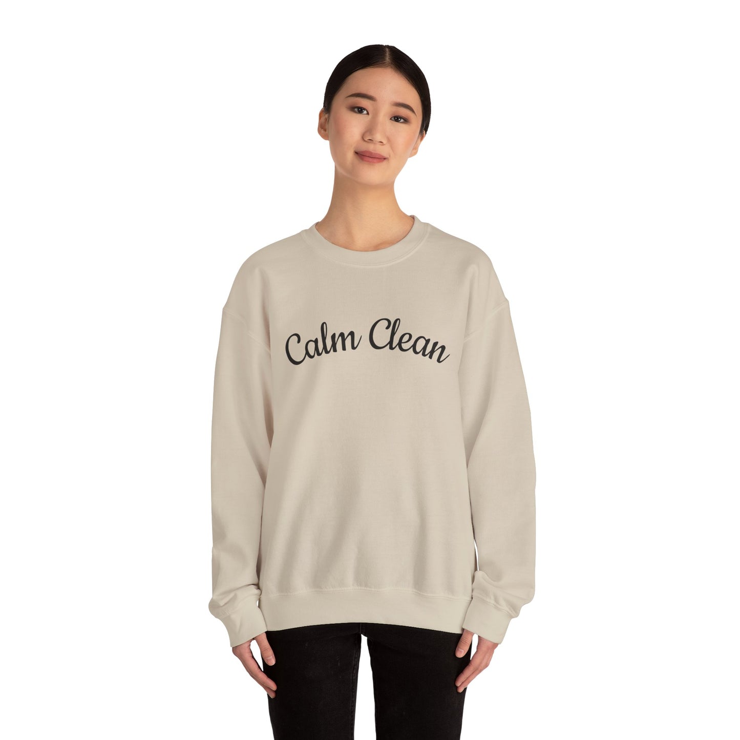 Calm Clean Unisex Crewneck Sweatshirt | Cozy Apparel, Relaxed Fit, Ideal Gift, Minimalist Style, Everyday Comfort