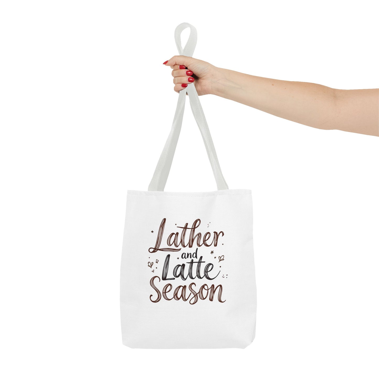 Lather and Latte Season Cute Tote Bag (AOP) Small Soap Business Merch
