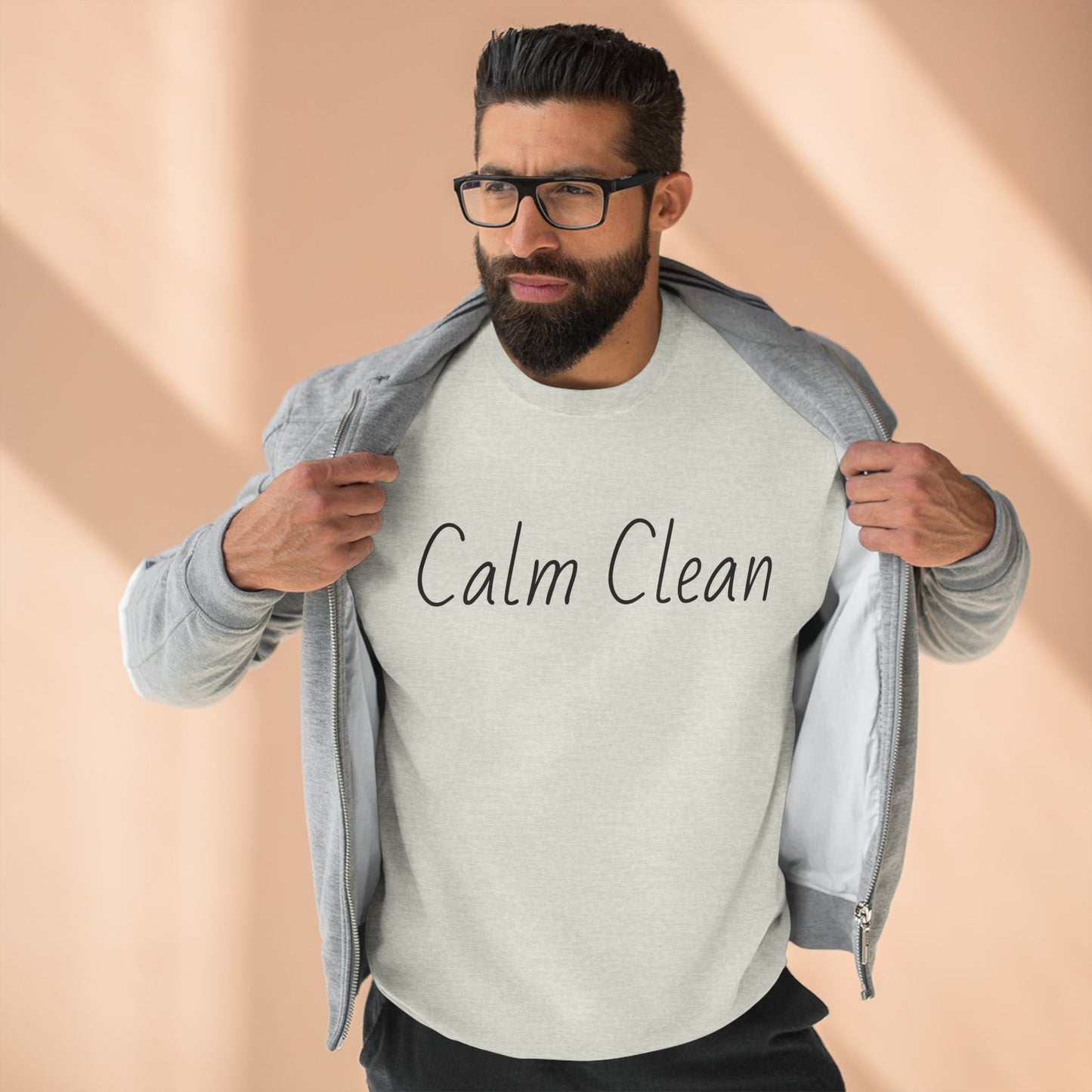 Calm Clean Unisex Crewneck Sweatshirt | Cozy Relaxation, Perfect for Mindfulness and Casual Wear, Gift for Self-Care Lovers, Chill Days