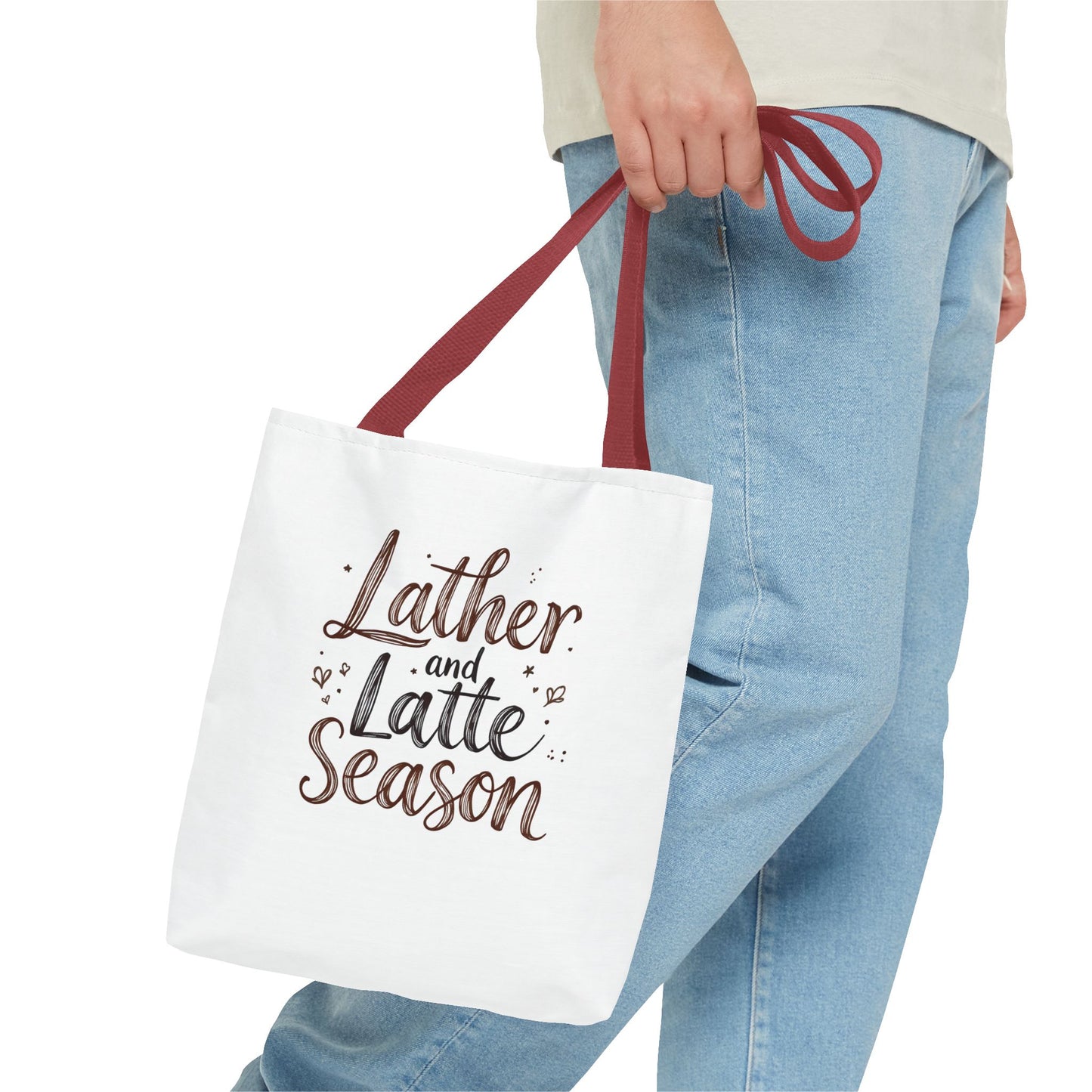 Lather and Latte Season Cute Tote Bag (AOP) Small Soap Business Merch
