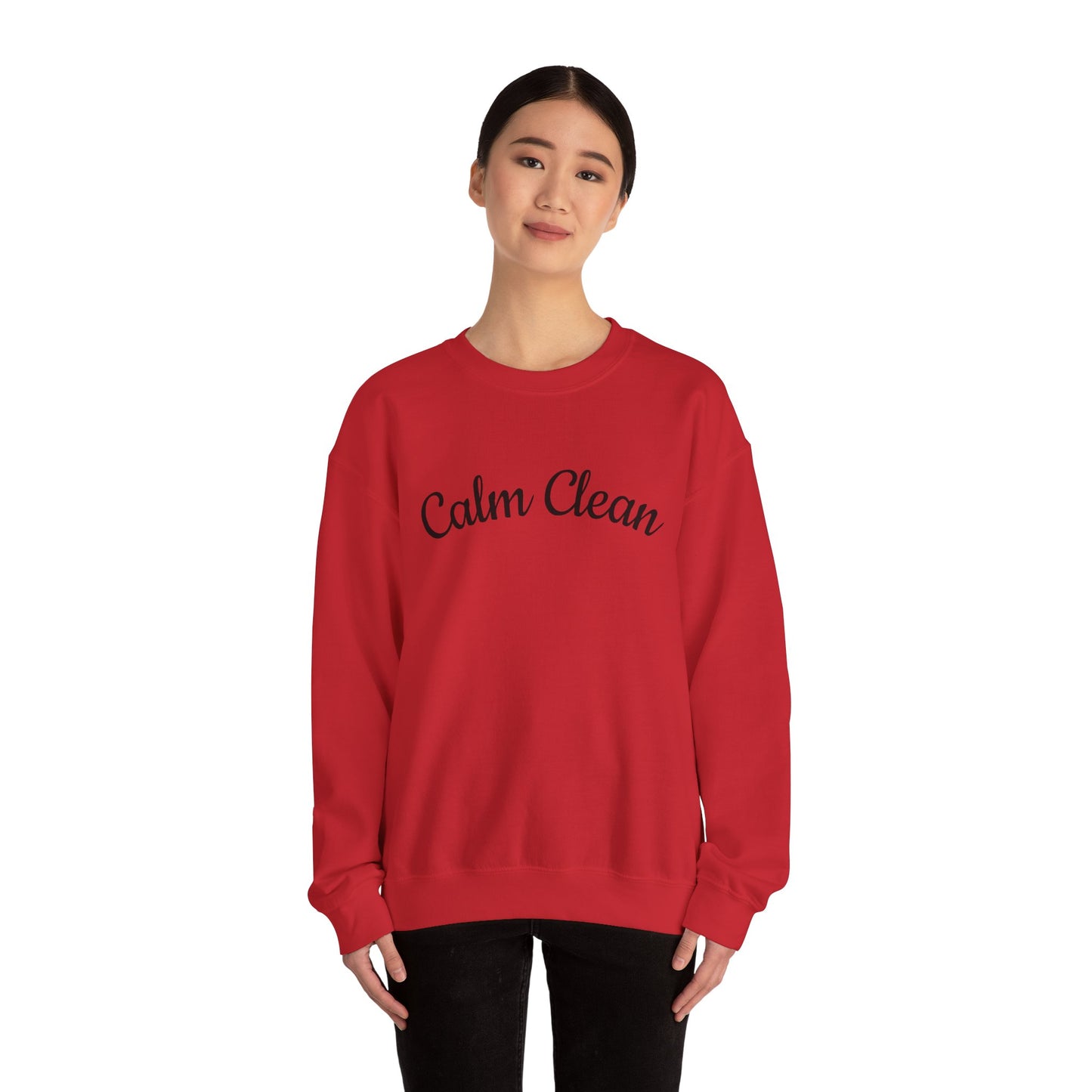 Calm Clean Unisex Crewneck Sweatshirt | Cozy Apparel, Relaxed Fit, Ideal Gift, Minimalist Style, Everyday Comfort