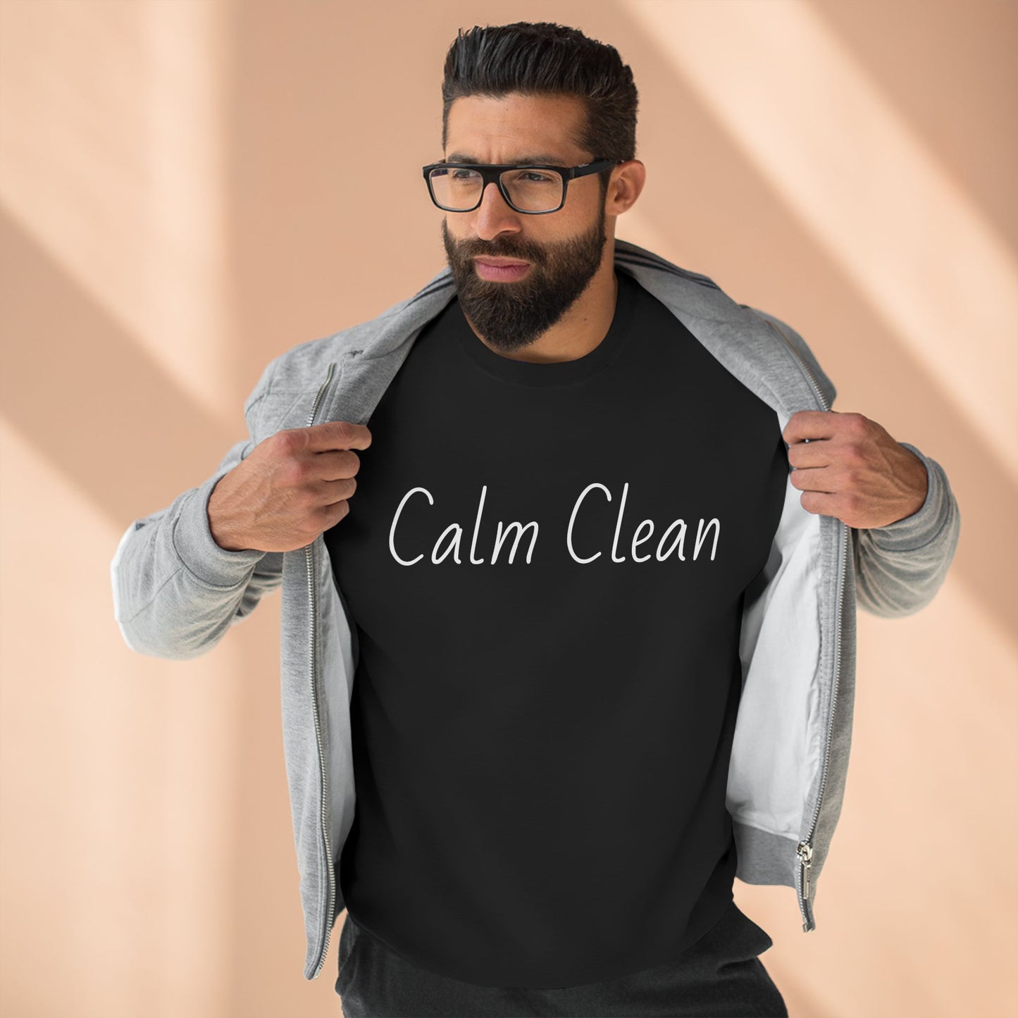 Calm Clean Unisex Crewneck Sweatshirt | Cozy Relaxation, Perfect for Mindfulness and Casual Wear, Gift for Self-Care Lovers, Chill Days