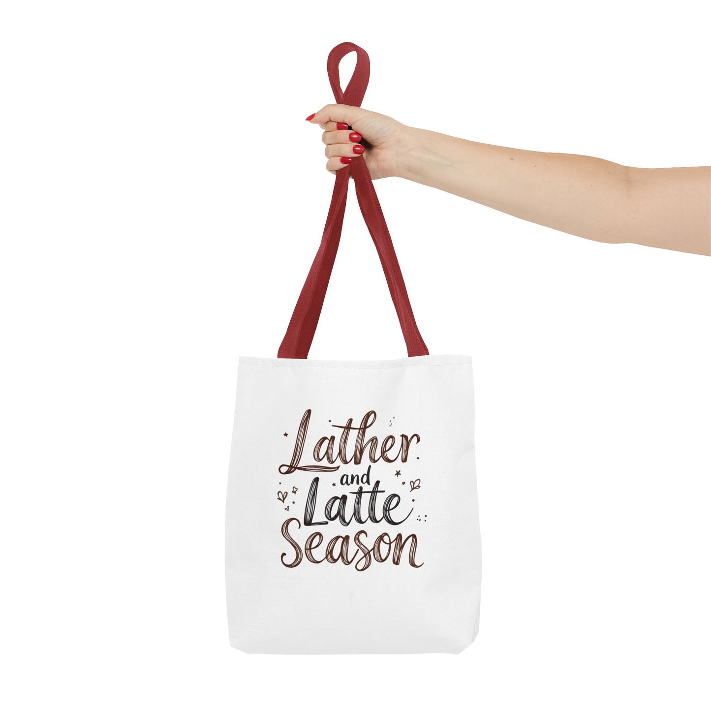 Lather and Latte Season Cute Tote Bag (AOP) Small Soap Business Merch