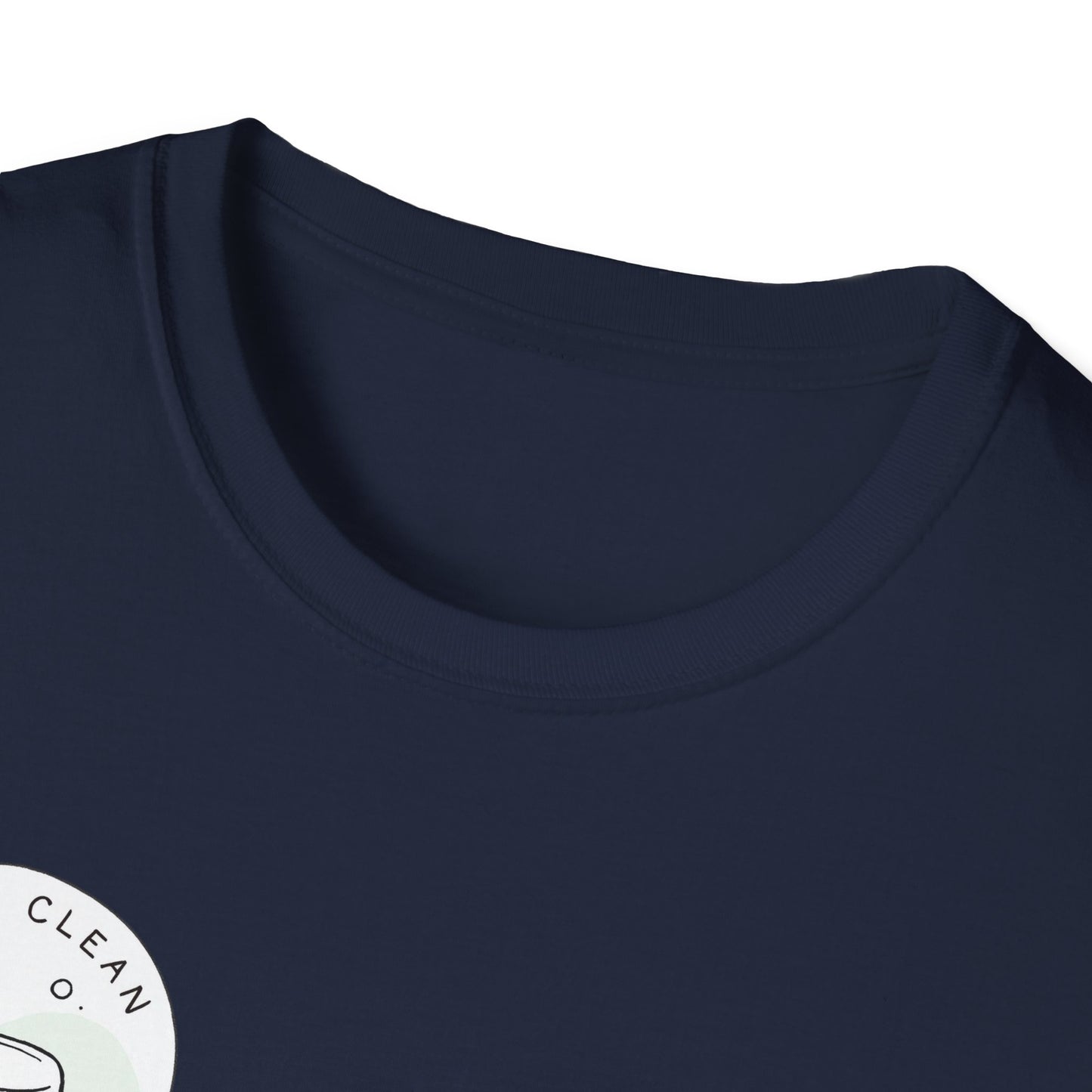 T-Shirt —Calm Clean Business Logo Front Patch & Scannable QR Code Back