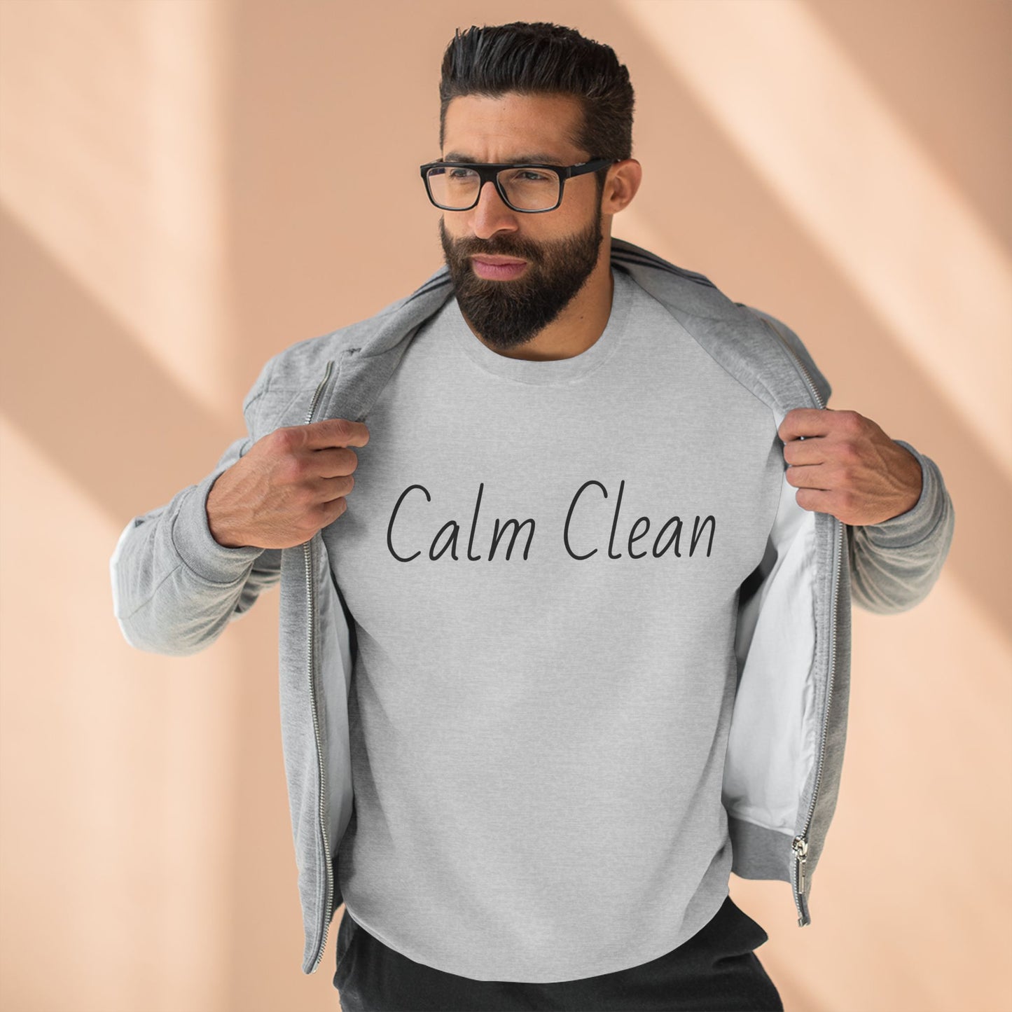 Calm Clean Unisex Crewneck Sweatshirt | Cozy Relaxation, Perfect for Mindfulness and Casual Wear, Gift for Self-Care Lovers, Chill Days