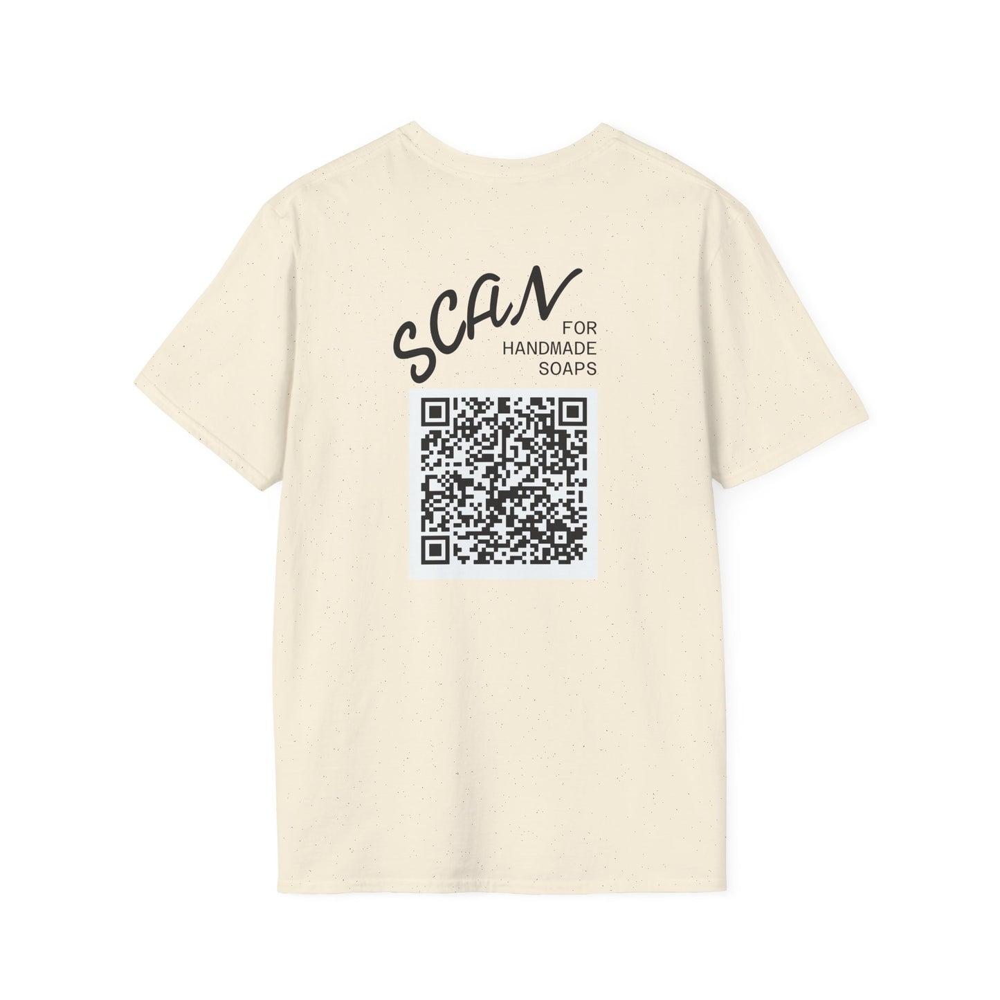 T-Shirt —Calm Clean Business Logo Front Patch & Scannable QR Code Back