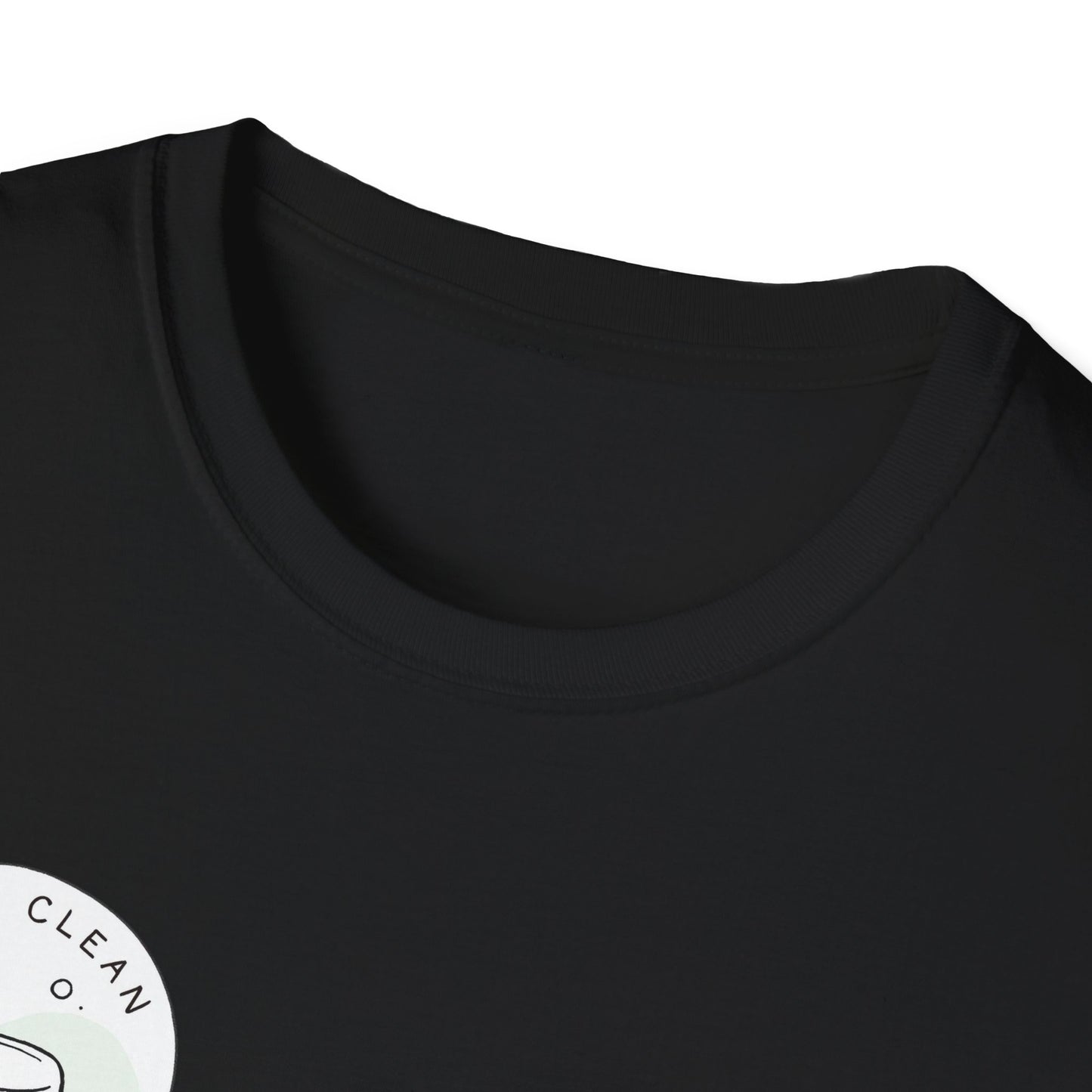 T-Shirt —Calm Clean Business Logo Front Patch & Scannable QR Code Back