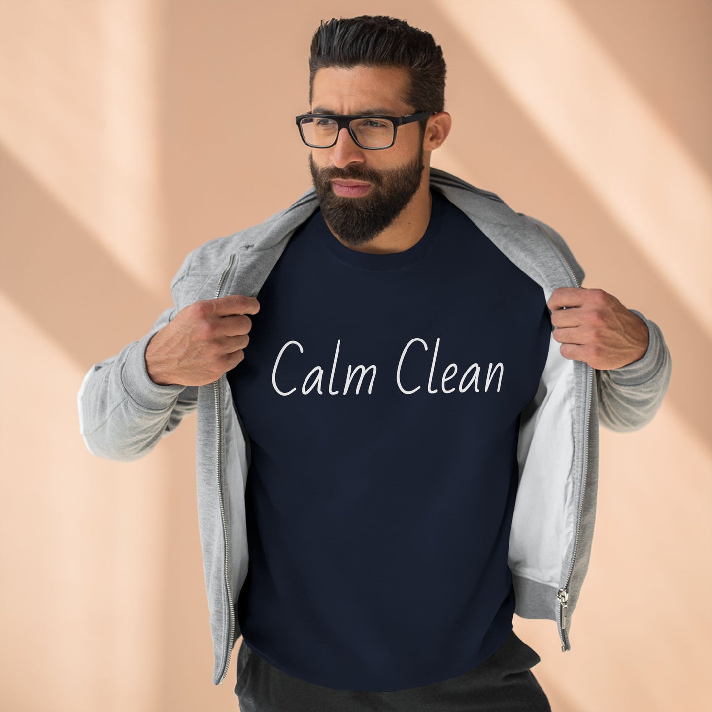 Calm Clean Unisex Crewneck Sweatshirt | Cozy Relaxation, Perfect for Mindfulness and Casual Wear, Gift for Self-Care Lovers, Chill Days
