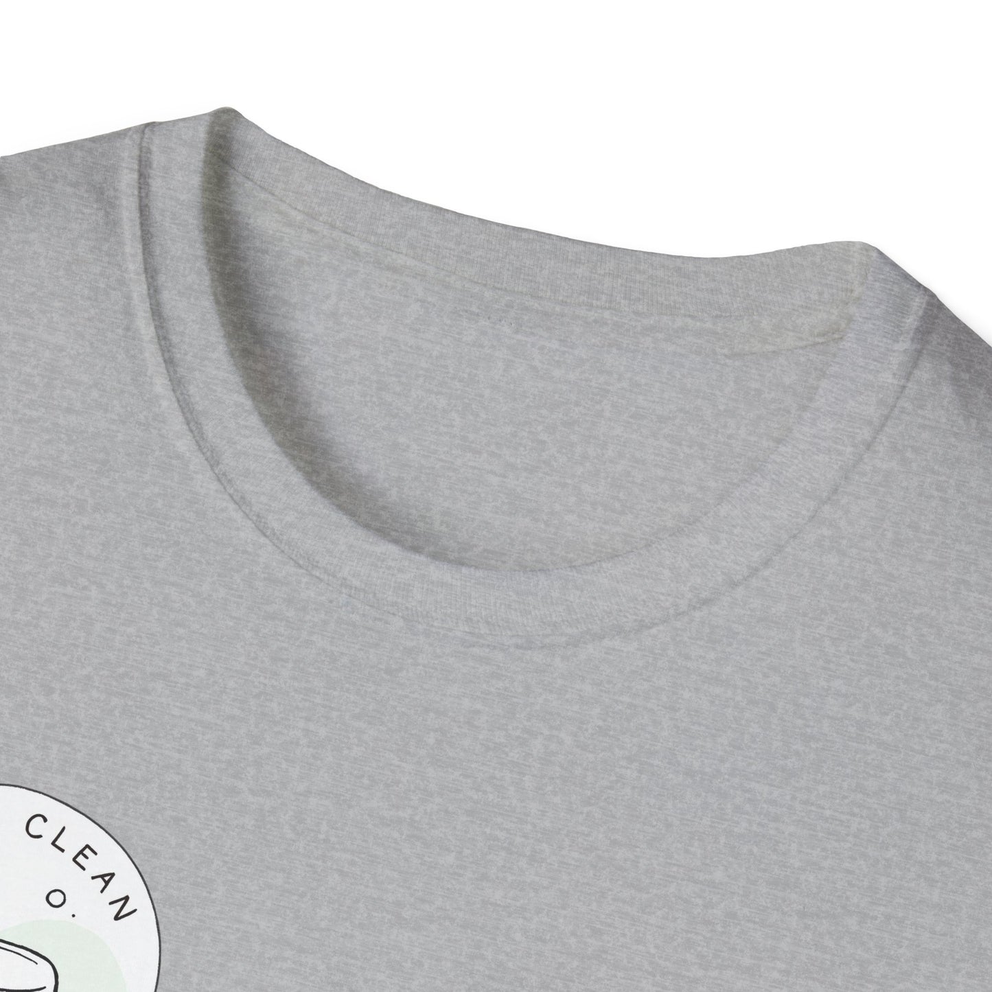 T-Shirt —Calm Clean Business Logo Front Patch & Scannable QR Code Back