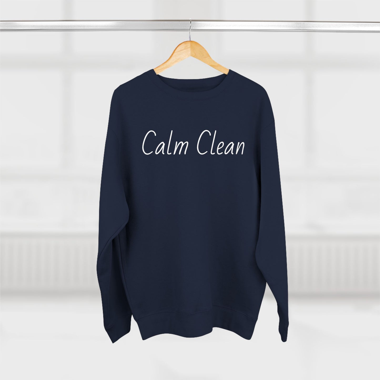 Calm Clean Unisex Crewneck Sweatshirt | Cozy Relaxation, Perfect for Mindfulness and Casual Wear, Gift for Self-Care Lovers, Chill Days
