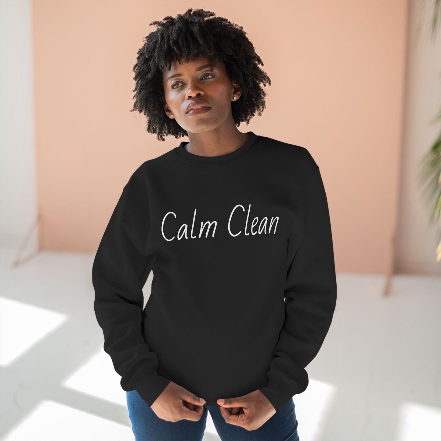 Calm Clean Unisex Crewneck Sweatshirt | Cozy Relaxation, Perfect for Mindfulness and Casual Wear, Gift for Self-Care Lovers, Chill Days