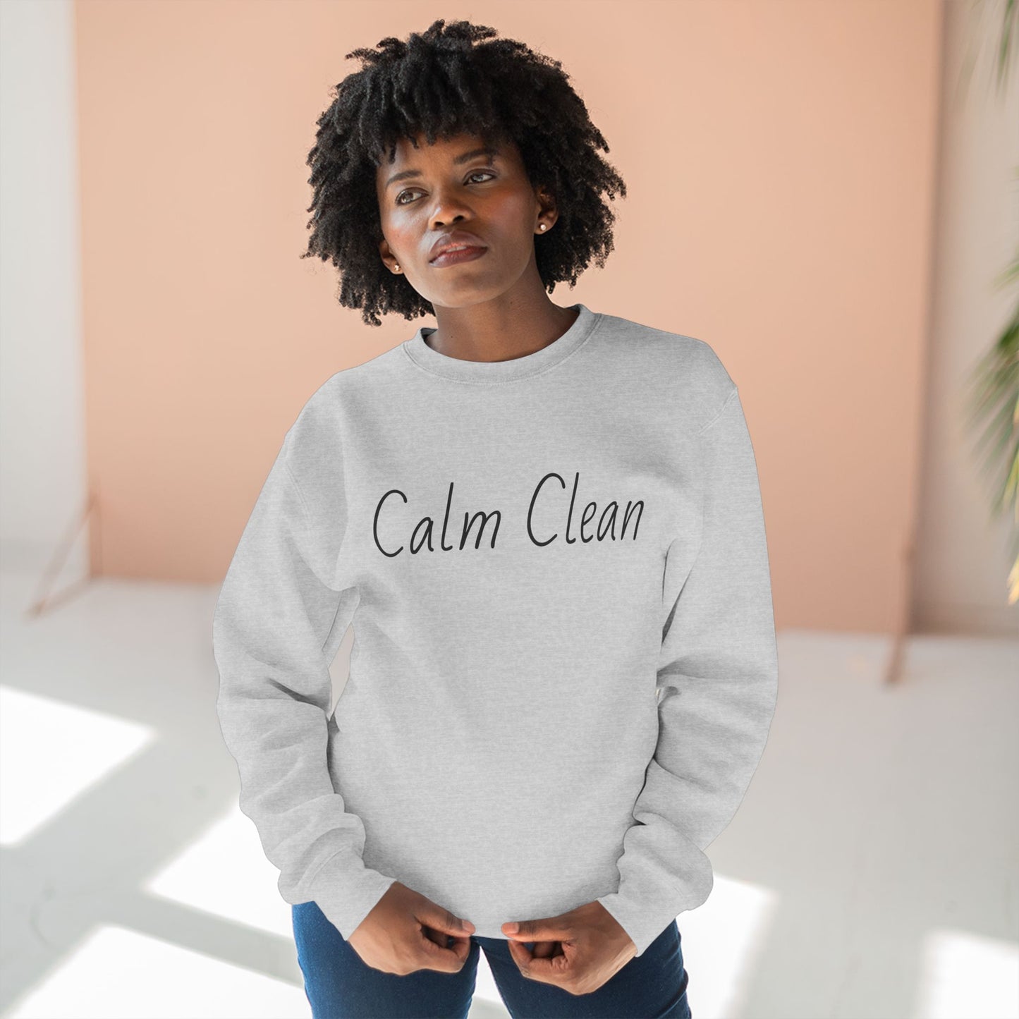 Calm Clean Unisex Crewneck Sweatshirt | Cozy Relaxation, Perfect for Mindfulness and Casual Wear, Gift for Self-Care Lovers, Chill Days