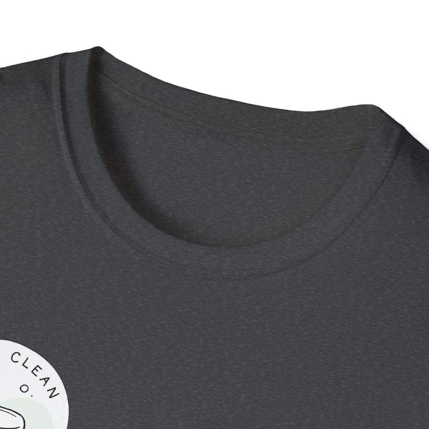T-Shirt —Calm Clean Business Logo Front Patch & Scannable QR Code Back