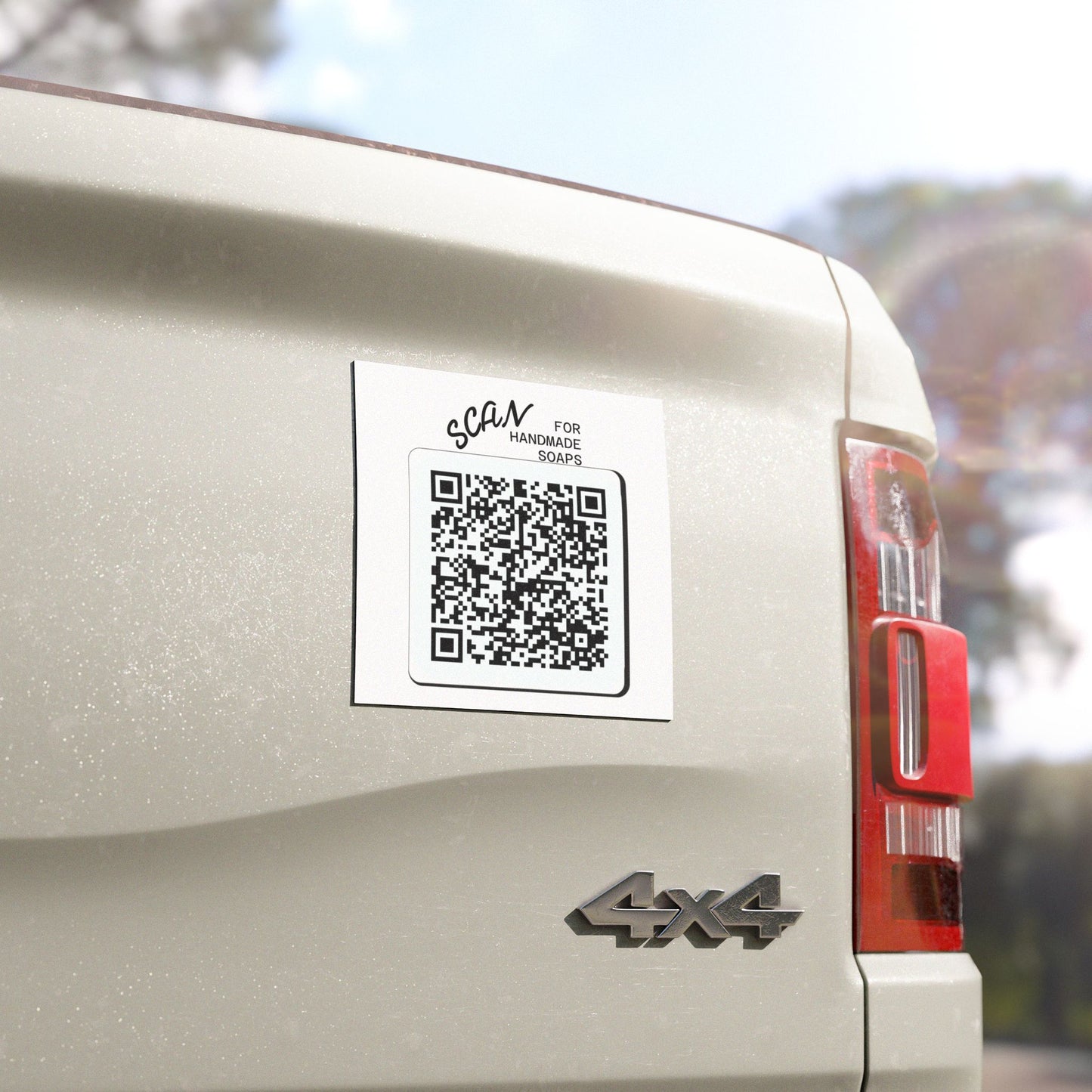 Car Magnet - QR Code 'Scan for Handmade Soaps' Promotional Magnet
