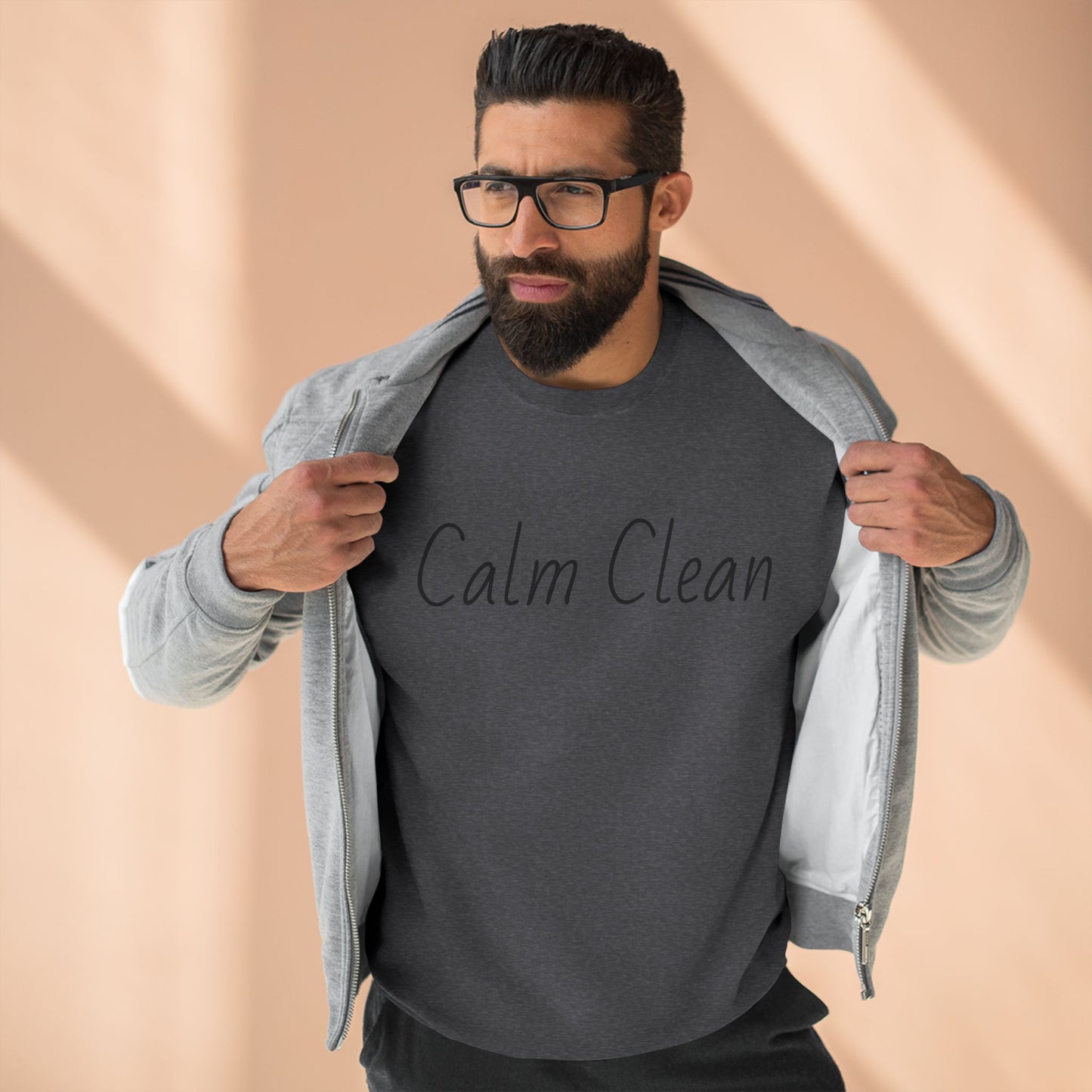 Calm Clean Unisex Crewneck Sweatshirt | Cozy Relaxation, Perfect for Mindfulness and Casual Wear, Gift for Self-Care Lovers, Chill Days